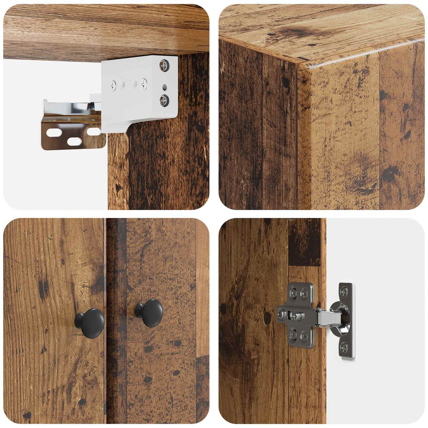 Wandkast Oud hout 66 x 34,5 x 90 cm Bewerkt hout is nu te koop bij PeponiXL, paradijselijk wonen!