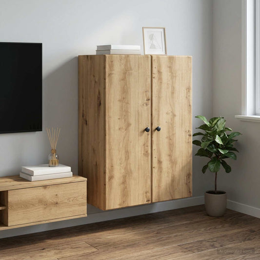Wandkast 66 x 34,5 x 90 cm Bewerkt hout Artisanaal eiken is nu te koop bij PeponiXL, paradijselijk wonen!