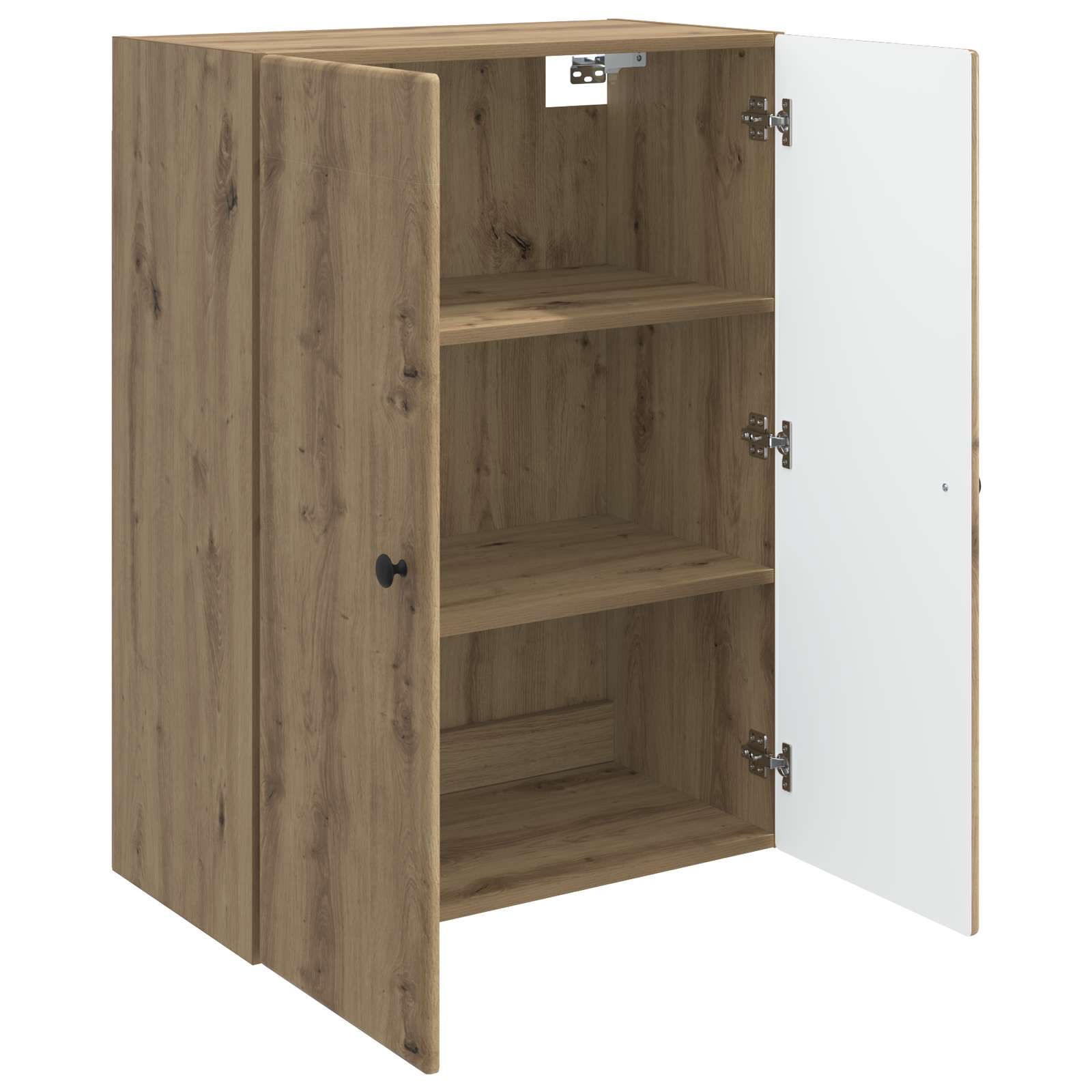 Wandkast Artisanaal eiken 66 x 34,5 x 90 cm Bewerkt hout is nu te koop bij PeponiXL, paradijselijk wonen!