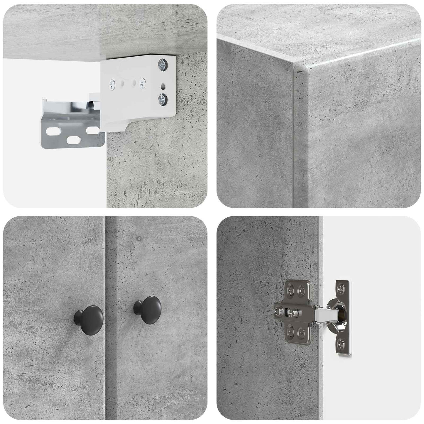 Wandkast Betongrijs 59 x 31 x 60 cm Bewerkt hout is nu te koop bij PeponiXL, paradijselijk wonen!