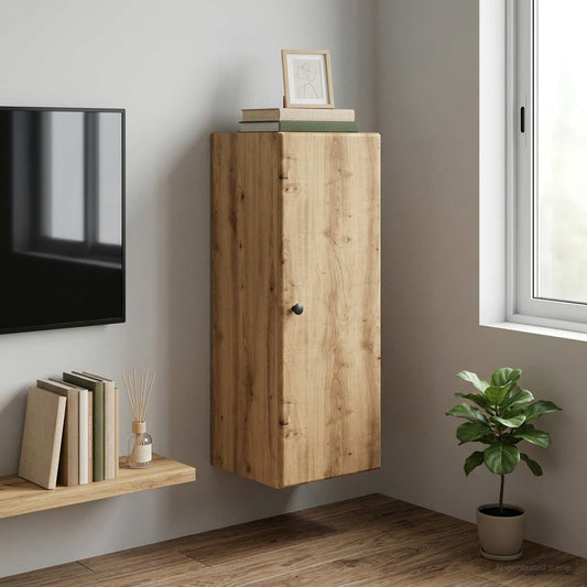 Wandkast 33 x 34,5 x 90 cm Bewerkt hout Artisanaal eiken is nu te koop bij PeponiXL, paradijselijk wonen!