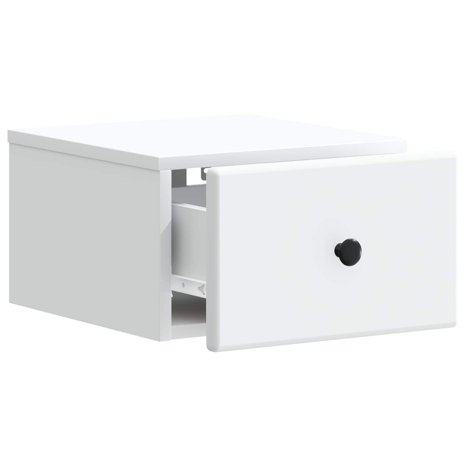 Wandbeugel Bedkast met lade Wit 34,5 x 33 x 20 cm Bewerkt hout is nu te koop bij PeponiXL, paradijselijk wonen!