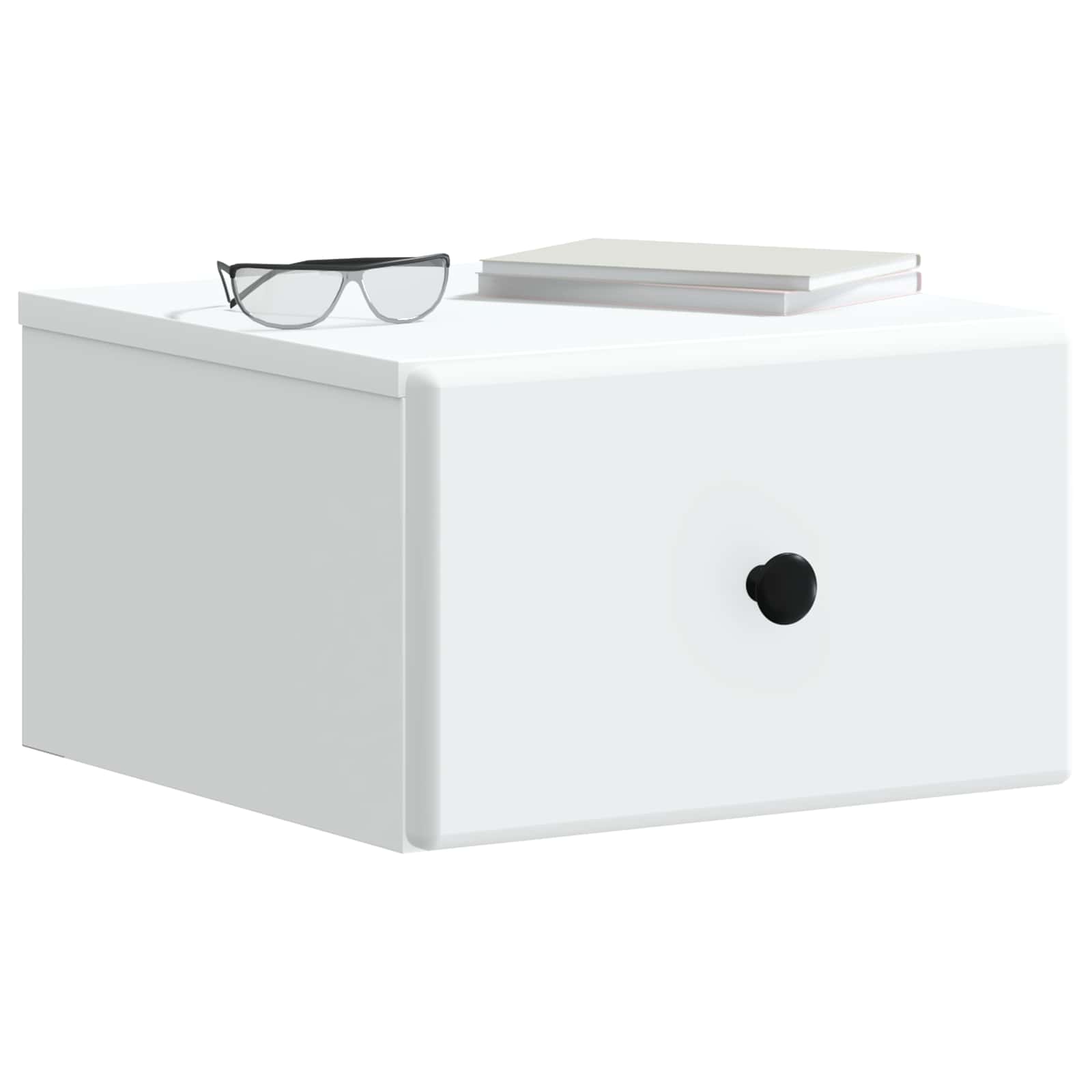 Wandbeugel Bedkast met lade Wit 34,5 x 33 x 20 cm Bewerkt hout is nu te koop bij PeponiXL, paradijselijk wonen!