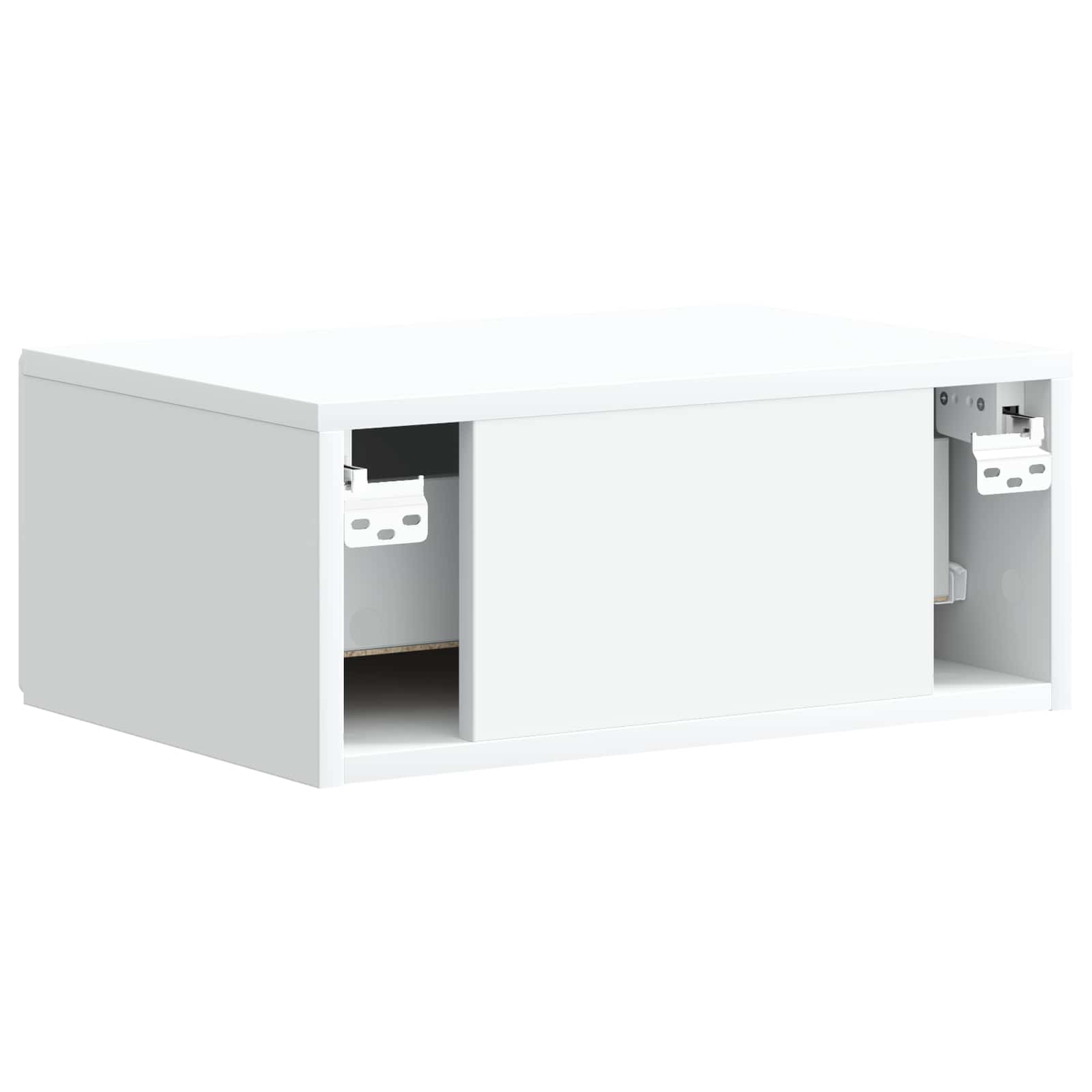 Wandbeugel Bedkast met lade Wit 49 x 34,5 x 20 cm Bewerkt hout is nu te koop bij PeponiXL, paradijselijk wonen!
