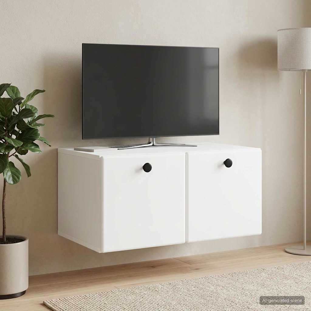 Wandbeugel TV-kast 59,5 x 41 x 30 cm Wit Bewerkt hout is nu te koop bij PeponiXL, paradijselijk wonen!