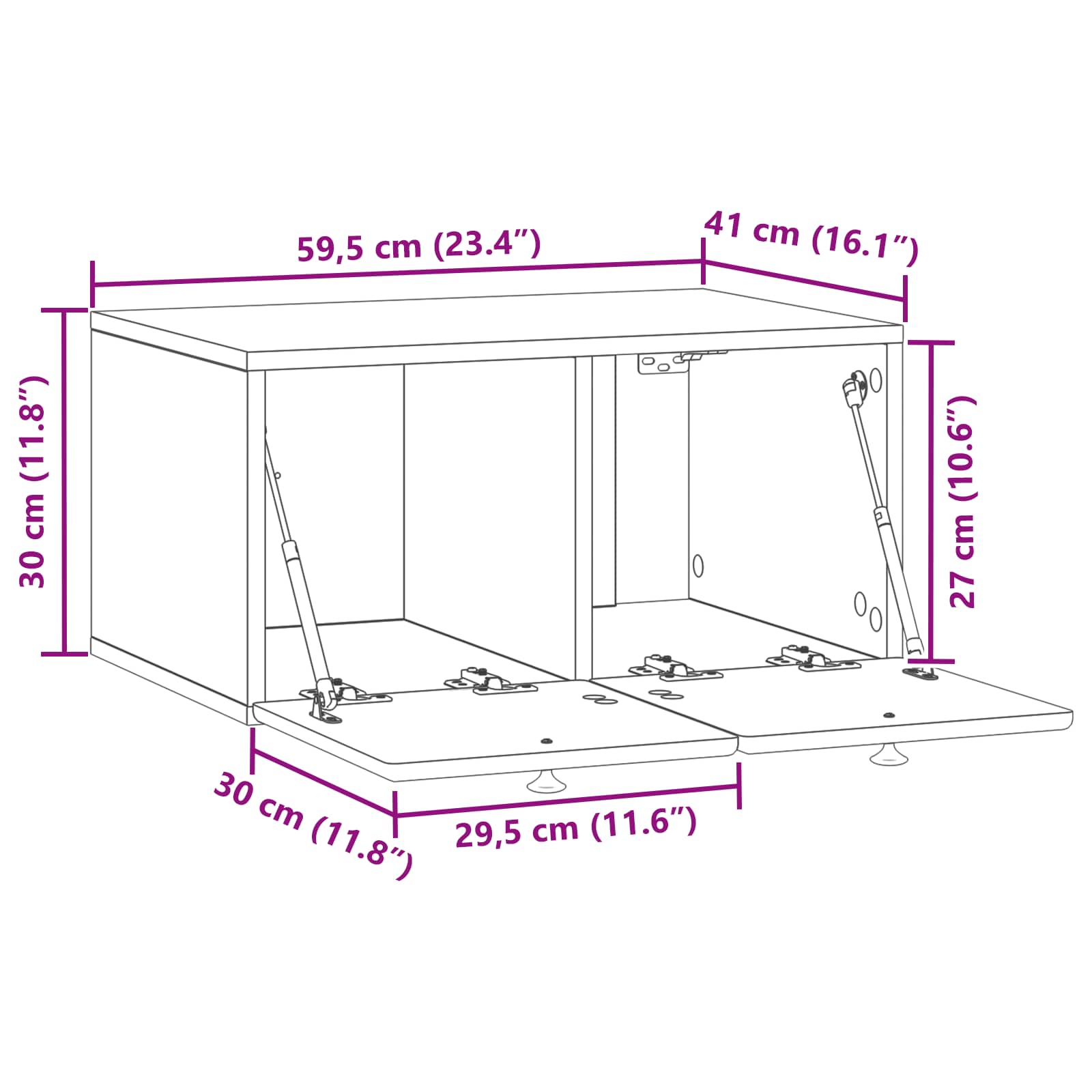 Wandbeugel TV-kast 59,5 x 41 x 30 cm Wit Bewerkt hout is nu te koop bij PeponiXL, paradijselijk wonen!