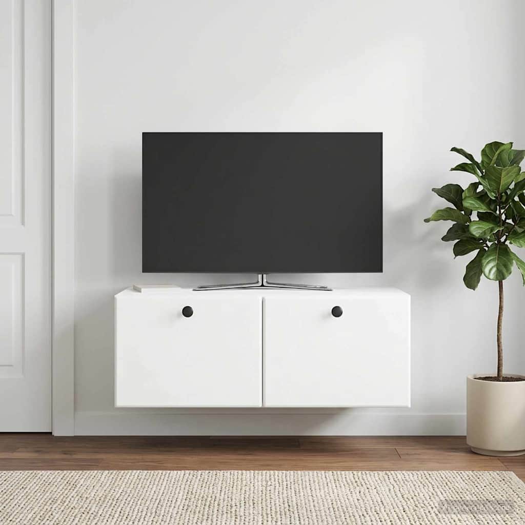 Wandbeugel TV-kast 78,5 x 41 x 30 cm Wit Bewerkt hout is nu te koop bij PeponiXL, paradijselijk wonen!
