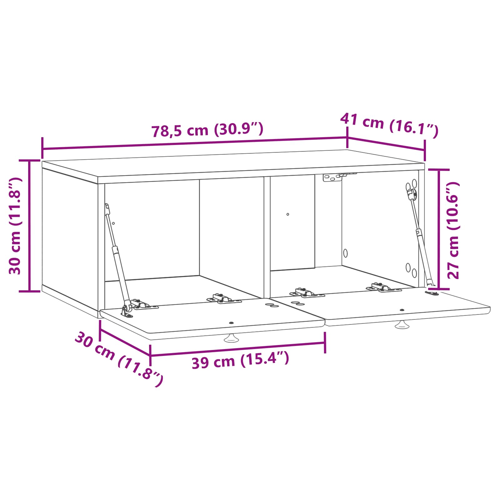 Wandbeugel TV-kast 78,5 x 41 x 30 cm Wit Bewerkt hout is nu te koop bij PeponiXL, paradijselijk wonen!