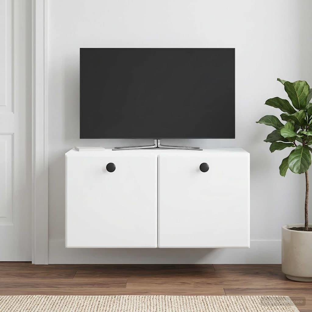 Wandbeugel TV-kast 59,5 x 31 x 30 cm Wit Bewerkt hout is nu te koop bij PeponiXL, paradijselijk wonen!