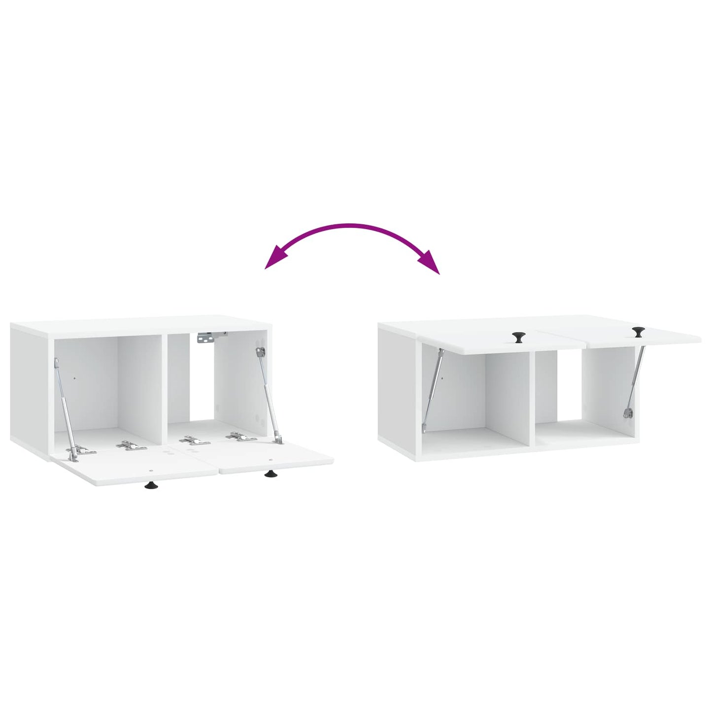 Wandbeugel TV-kast 59,5 x 31 x 30 cm Wit Bewerkt hout is nu te koop bij PeponiXL, paradijselijk wonen!