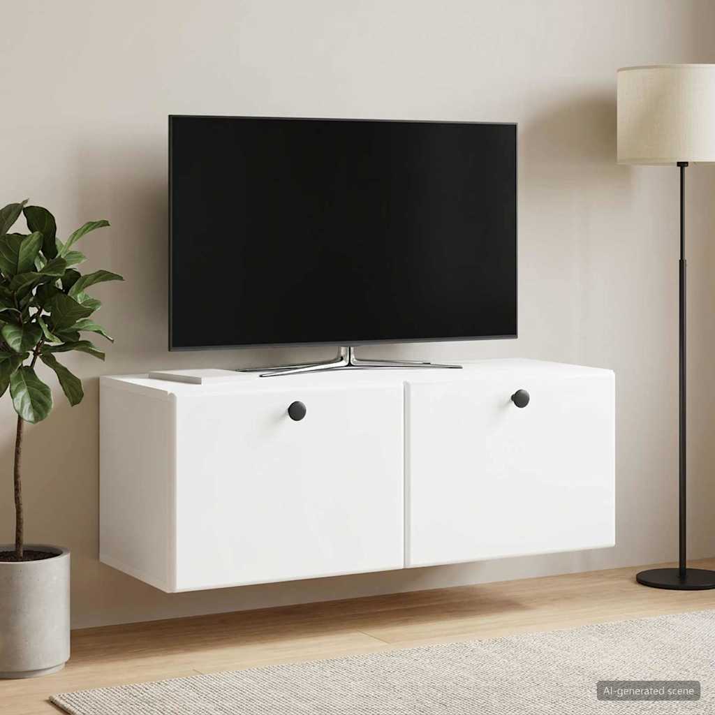 Wandbeugel TV-kast 78,5 x 31 x 30 cm Wit Bewerkt hout is nu te koop bij PeponiXL, paradijselijk wonen!