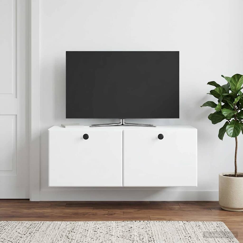 Wandbeugel TV-kast 78,5 x 31 x 30 cm Wit Bewerkt hout is nu te koop bij PeponiXL, paradijselijk wonen!