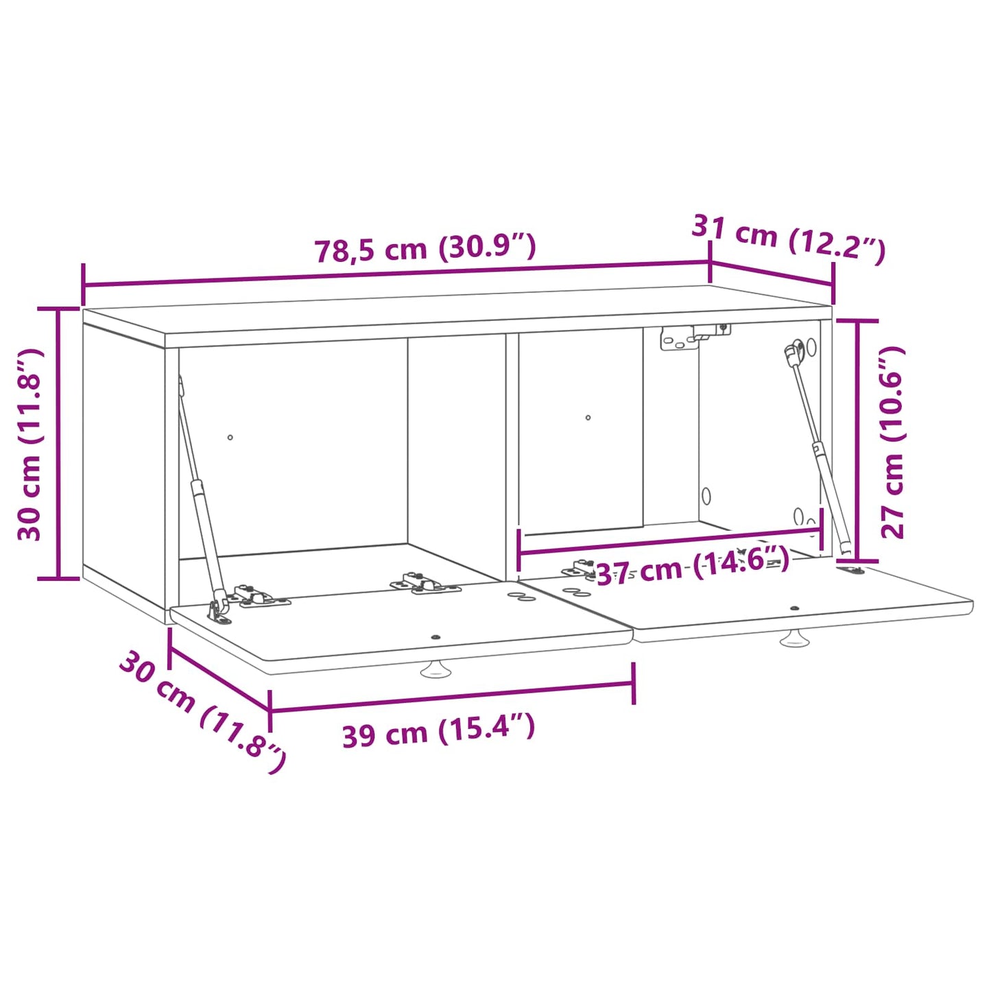 Wandbeugel TV-kast 78,5 x 31 x 30 cm Wit Bewerkt hout is nu te koop bij PeponiXL, paradijselijk wonen!