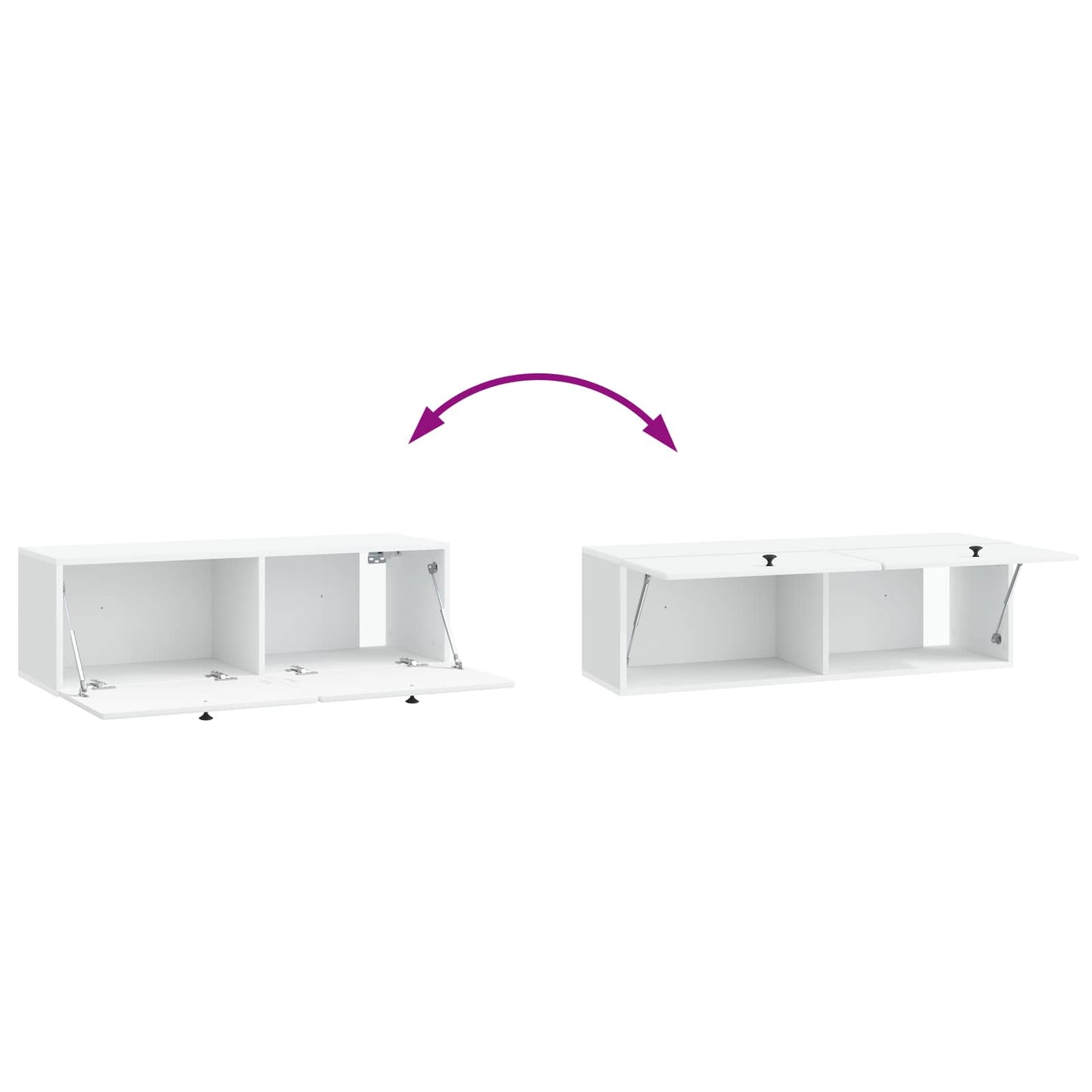 Wandbeugel TV-kast 98 x 31 x 30 cm Wit Bewerkt hout is nu te koop bij PeponiXL, paradijselijk wonen!