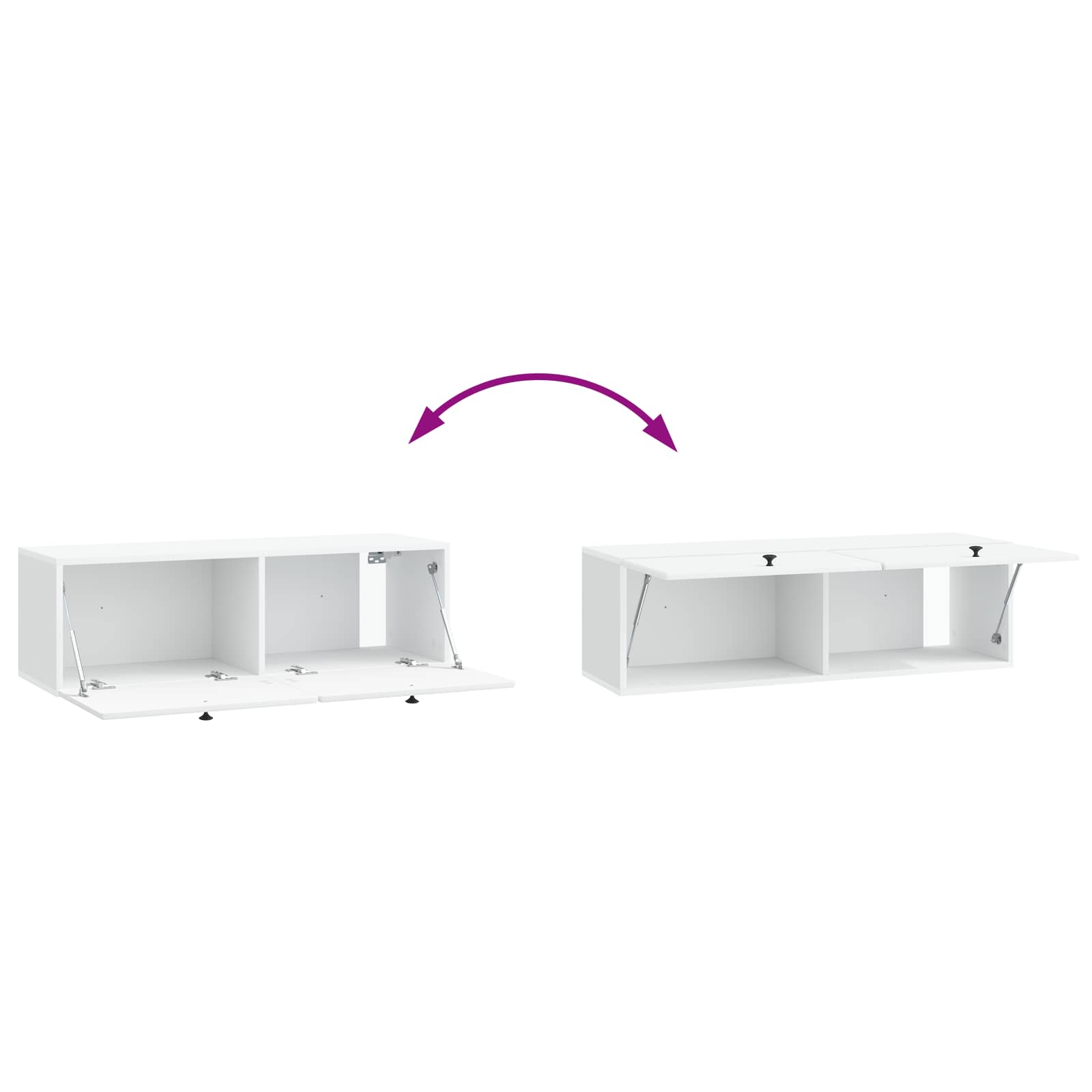 Wandbeugel TV-kast 98 x 31 x 30 cm Wit Bewerkt hout is nu te koop bij PeponiXL, paradijselijk wonen!