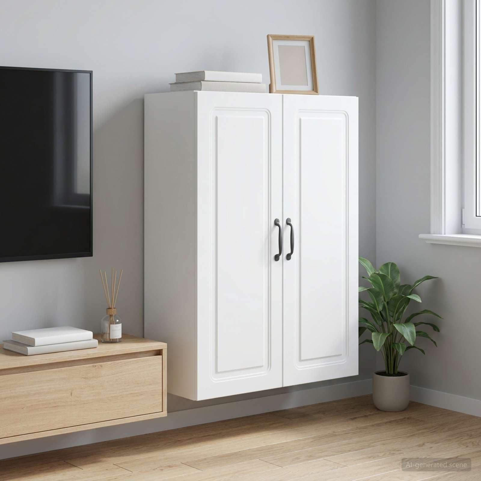 Wandkast 66 x 34,5 x 90 cm Bewerkt hout Wit is nu te koop bij PeponiXL, paradijselijk wonen!