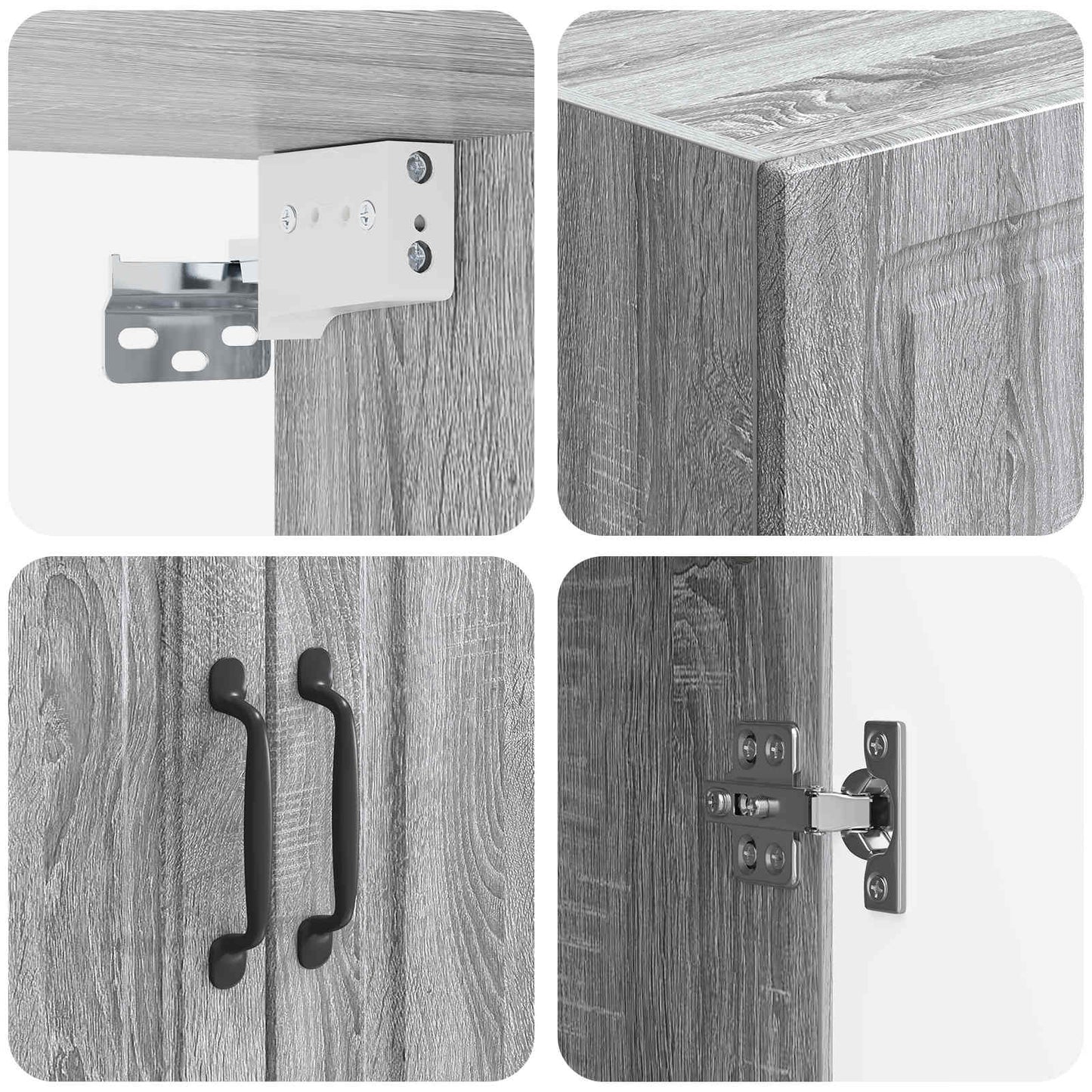 Wandkast Grijs Sonoma 66 x 34,5 x 90 cm Bewerkt hout is nu te koop bij PeponiXL, paradijselijk wonen!