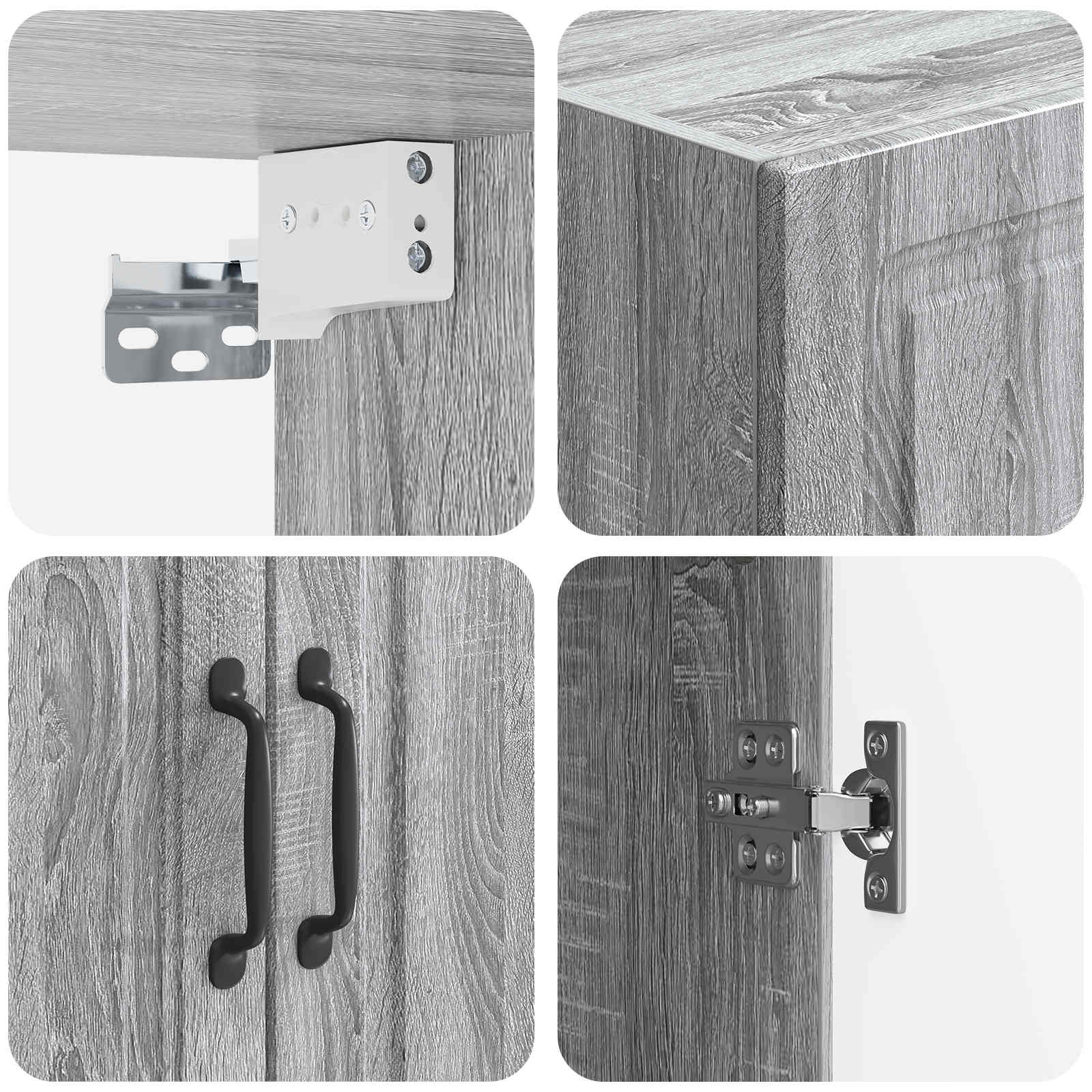 Wandkast Grijs Sonoma 66 x 34,5 x 90 cm Bewerkt hout is nu te koop bij PeponiXL, paradijselijk wonen!