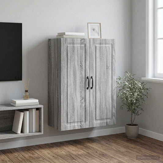 Wandkast Grijs Sonoma 66 x 34,5 x 90 cm Bewerkt hout is nu te koop bij PeponiXL, paradijselijk wonen!