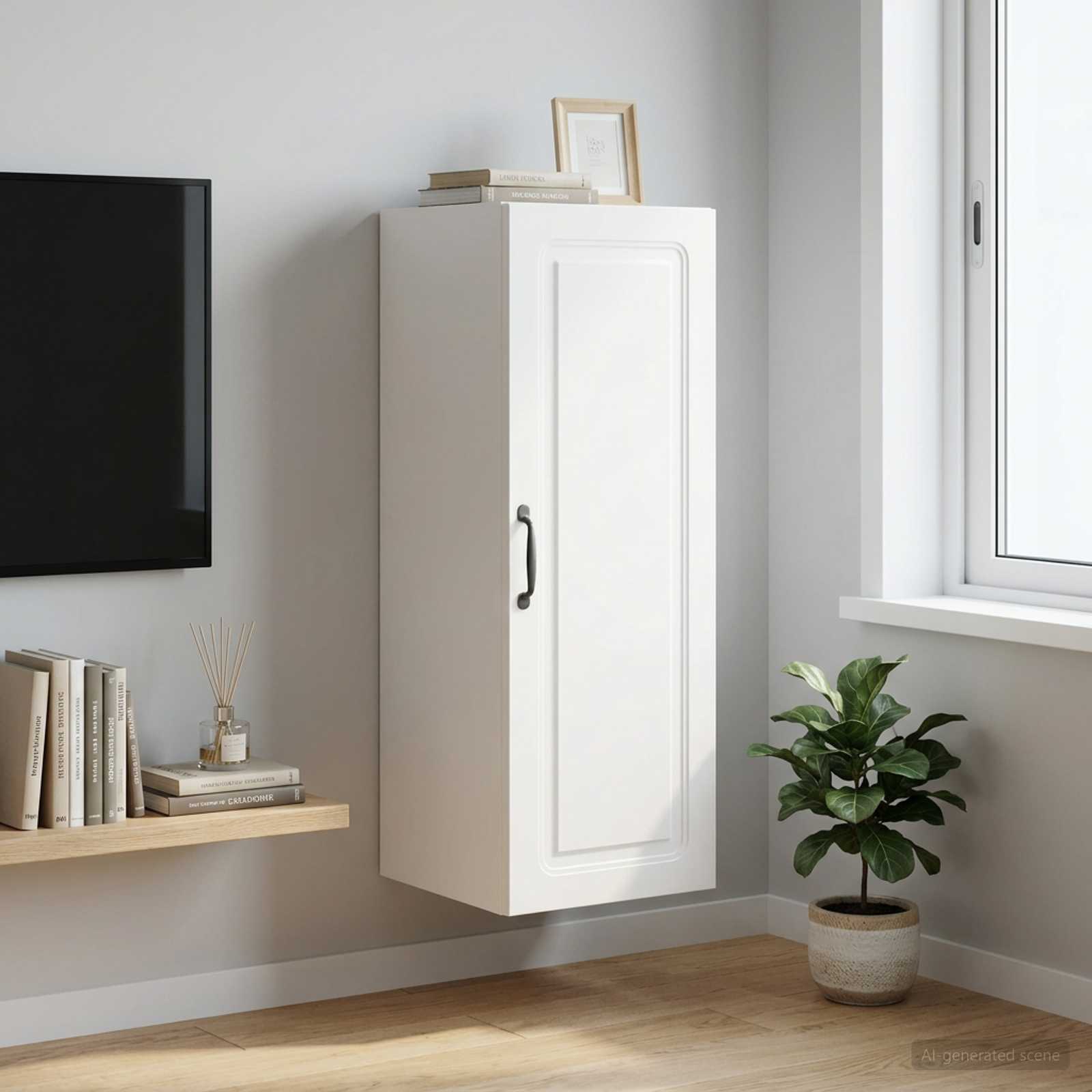 Wandkast 33 x 34,5 x 90 cm Bewerkt hout Wit is nu te koop bij PeponiXL, paradijselijk wonen!
