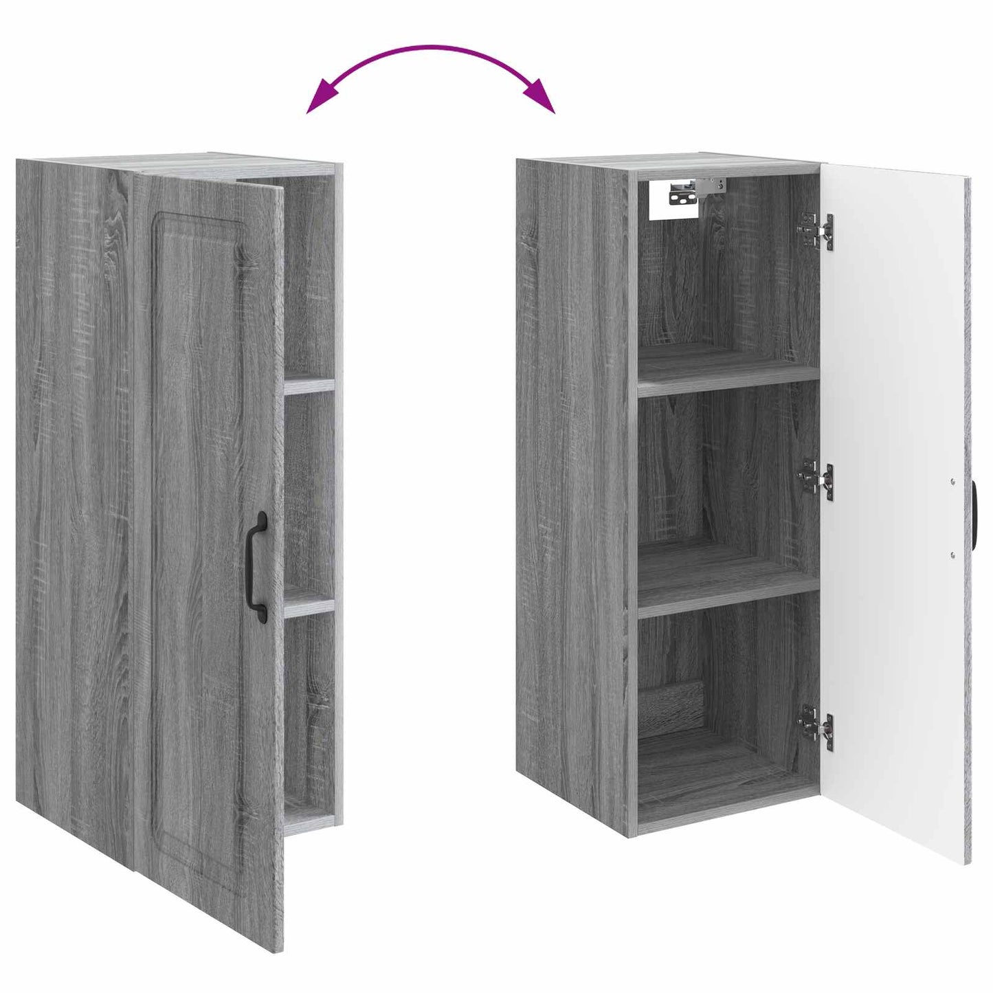 Wandkast Grijs Sonoma 33 x 34,5 x 90 cm Bewerkt hout is nu te koop bij PeponiXL, paradijselijk wonen!