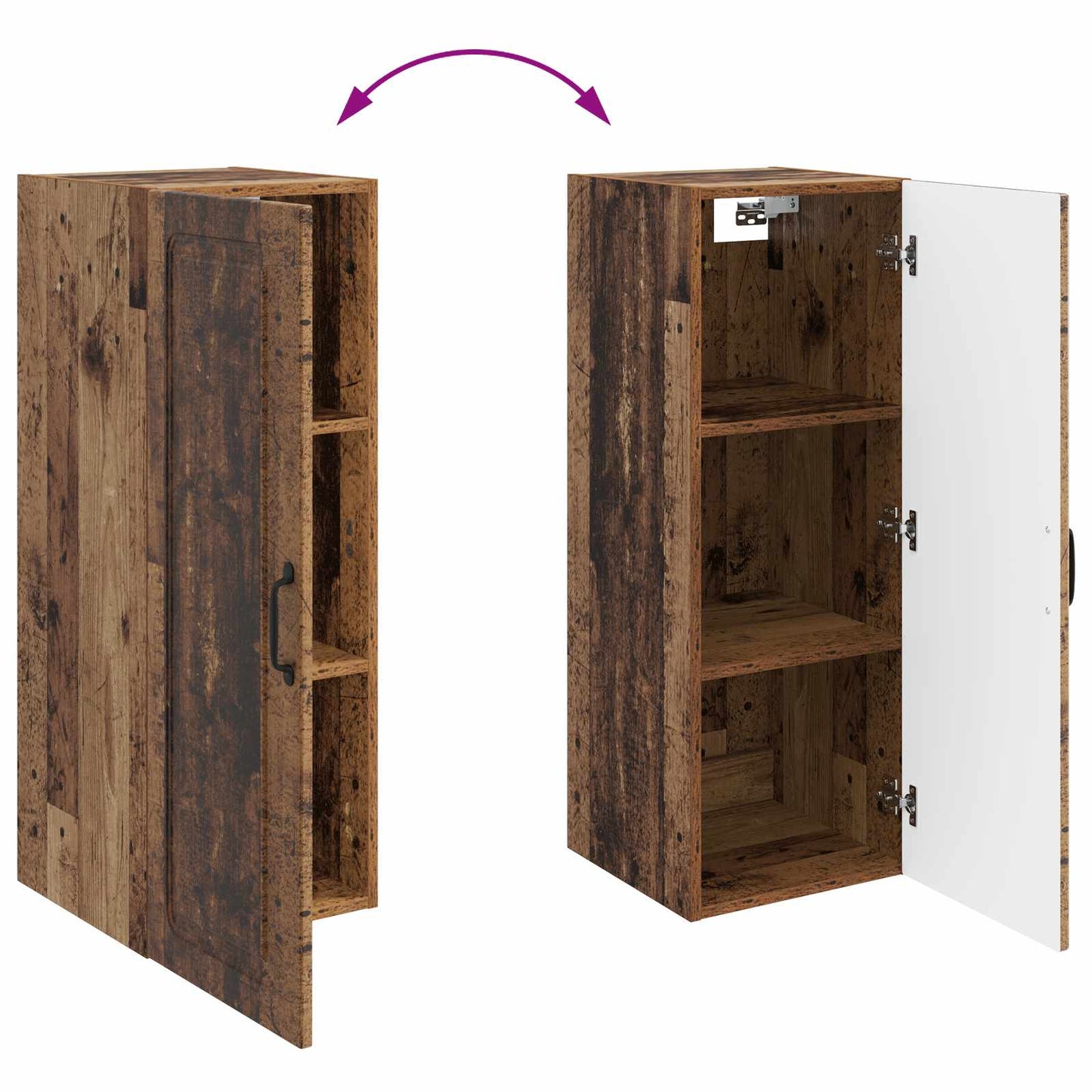 Wandkast Oud hout 33 x 34,5 x 90 cm Bewerkt hout is nu te koop bij PeponiXL, paradijselijk wonen!