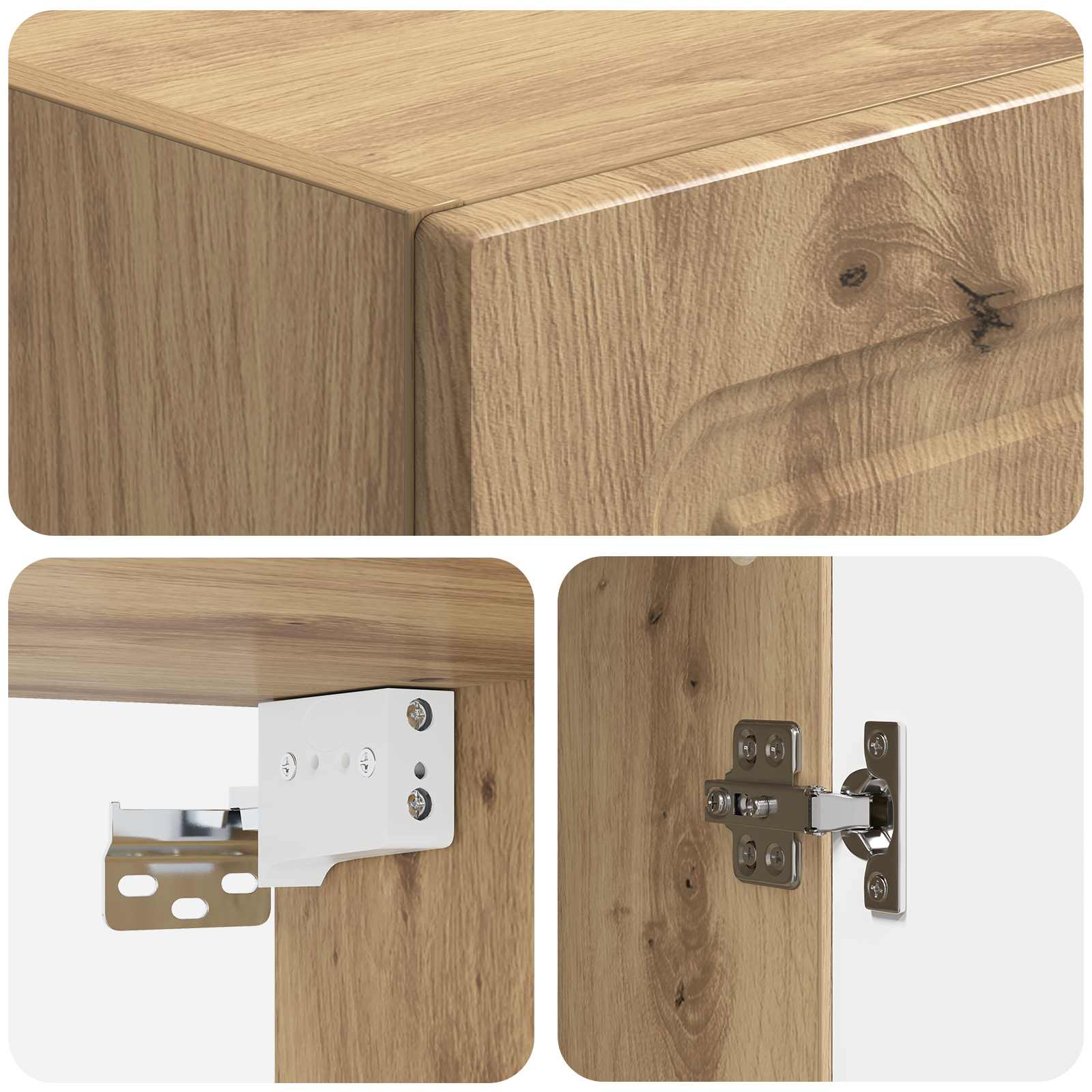 Wandkast Artisanaal eiken 33 x 34,5 x 90 cm Bewerkt hout is nu te koop bij PeponiXL, paradijselijk wonen!