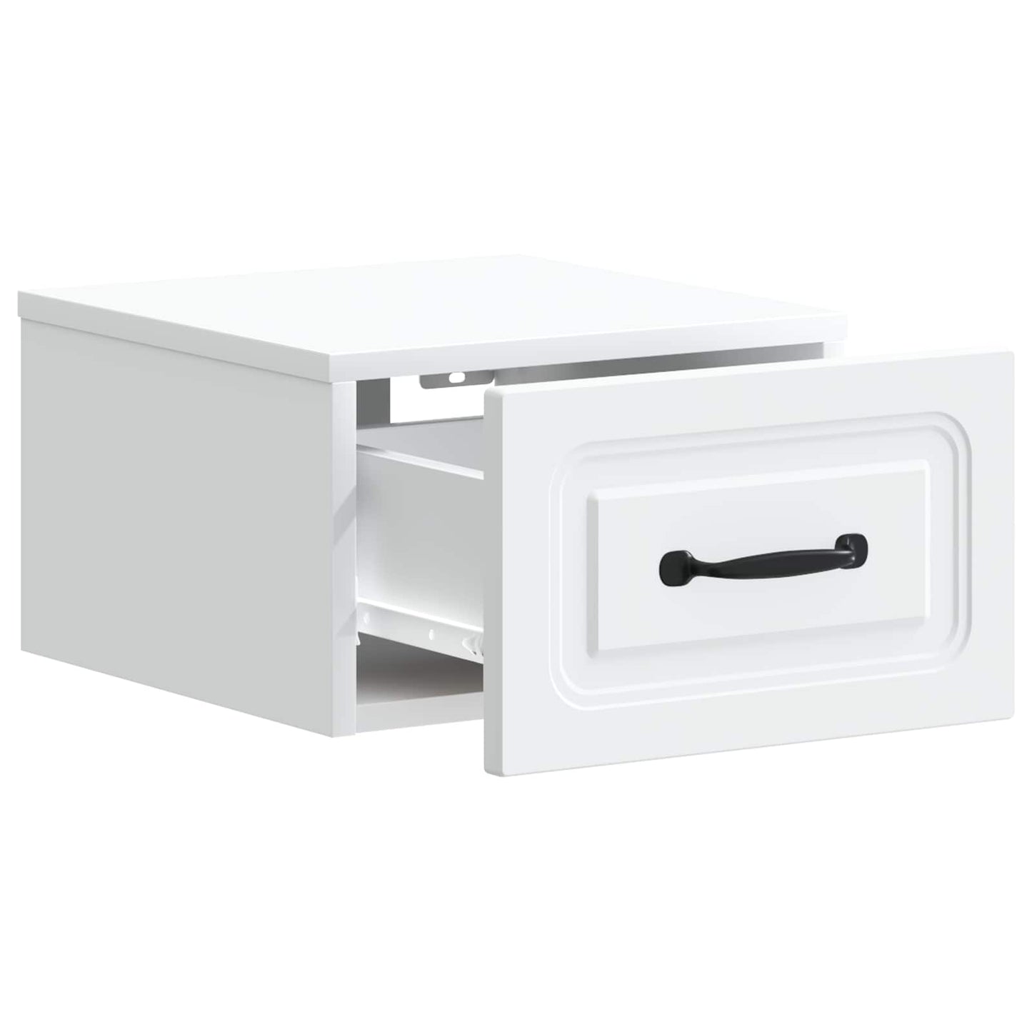 Wandbeugel Bedkast met lade Wit 34,5 x 33 x 20 cm Bewerkt hout is nu te koop bij PeponiXL, paradijselijk wonen!