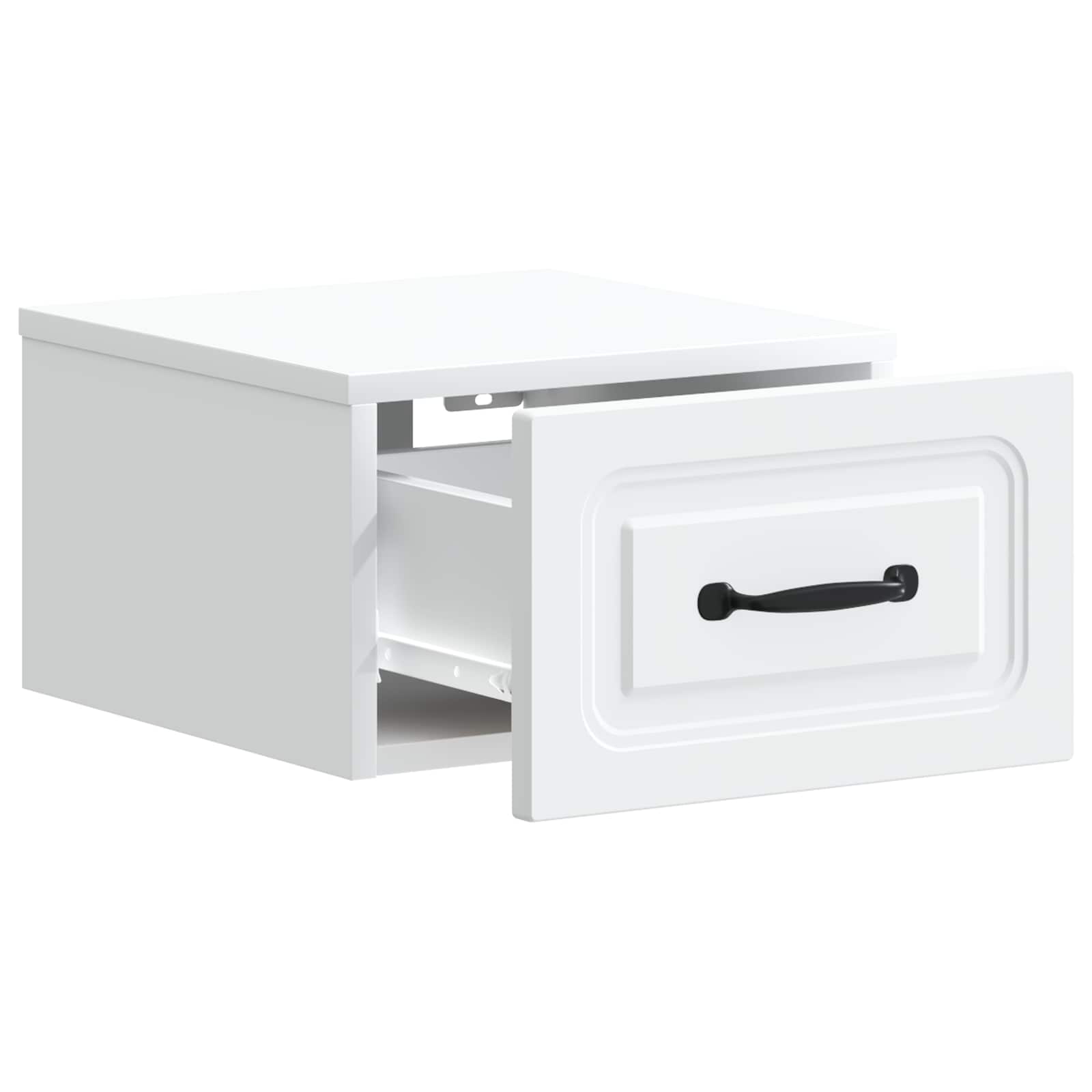 Wandbeugel Bedkast met lade Wit 34,5 x 33 x 20 cm Bewerkt hout is nu te koop bij PeponiXL, paradijselijk wonen!