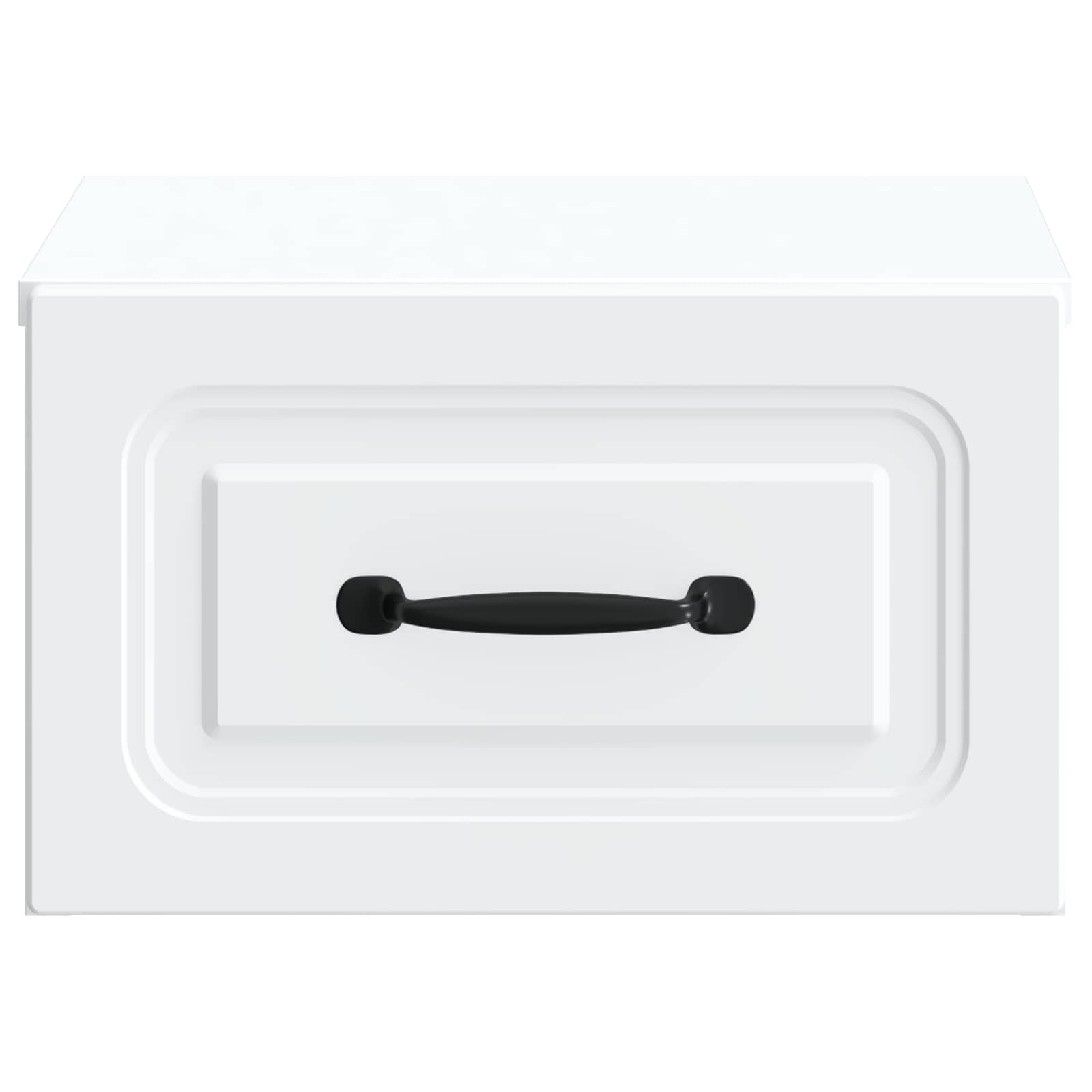 Wandbeugel Bedkast met lade Wit 34,5 x 33 x 20 cm Bewerkt hout is nu te koop bij PeponiXL, paradijselijk wonen!