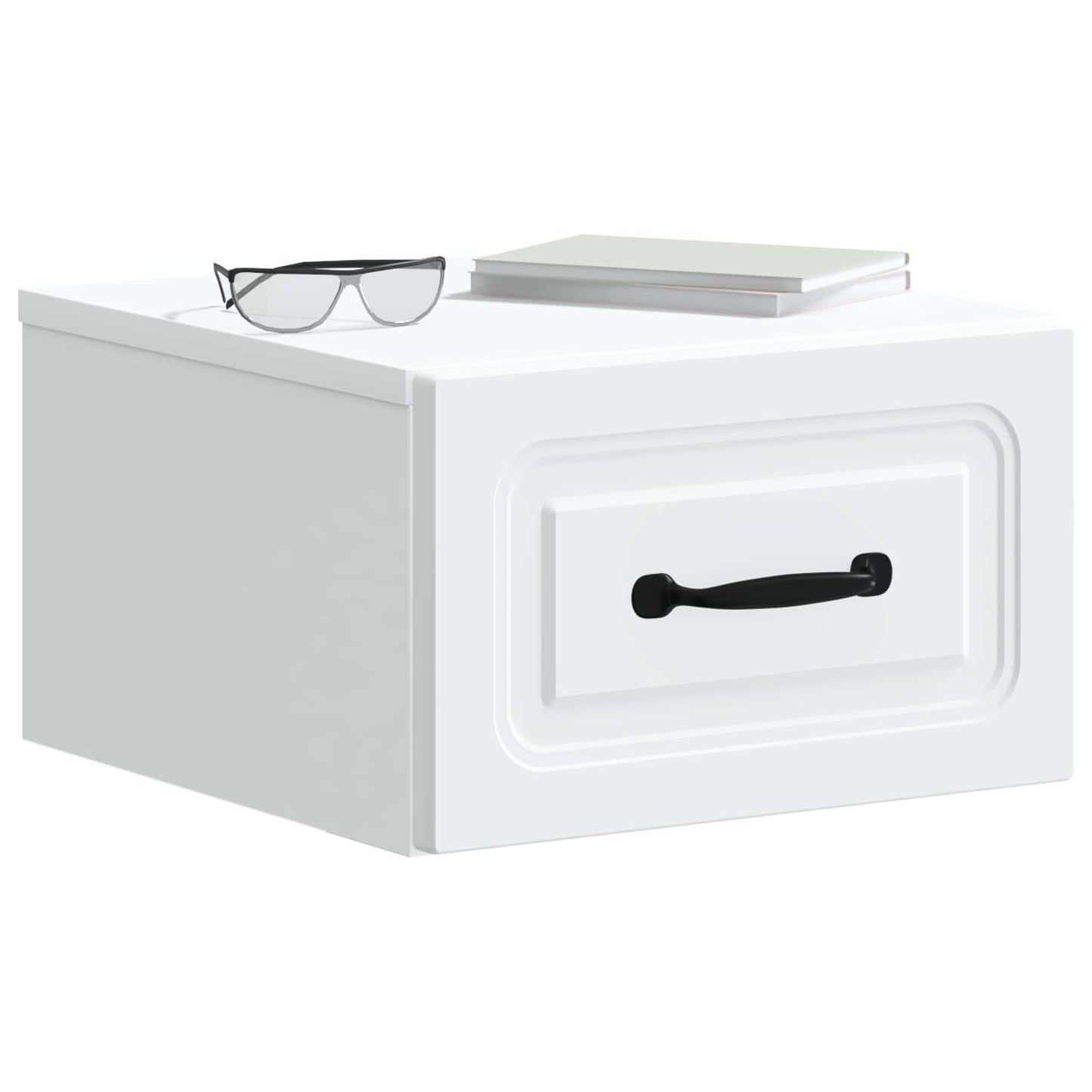 Wandbeugel Bedkast met lade Wit 34,5 x 33 x 20 cm Bewerkt hout is nu te koop bij PeponiXL, paradijselijk wonen!