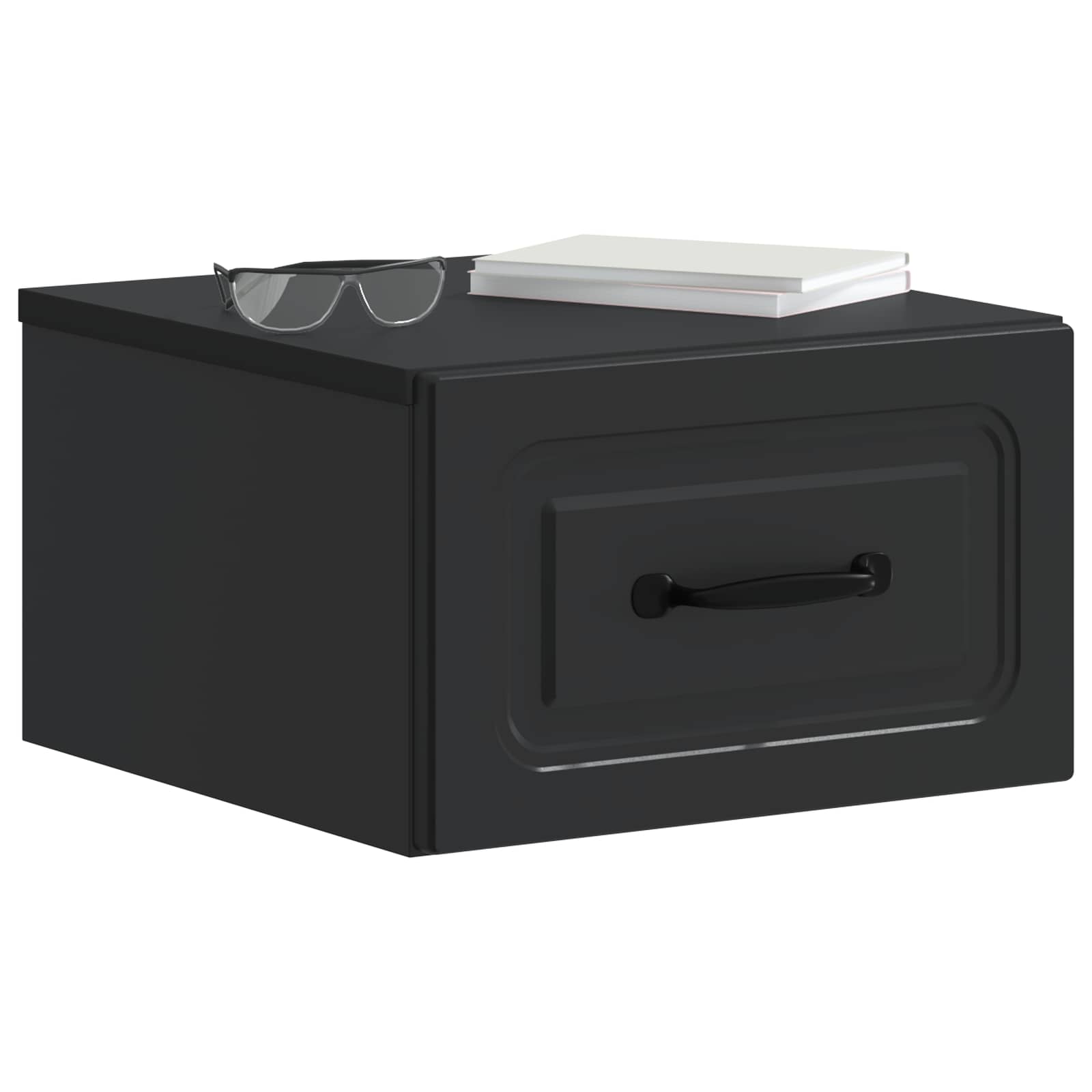 Wandbeugel Bedkast Zwart 34,5 x 33 x 20 cm Bewerkt hout is nu te koop bij PeponiXL, paradijselijk wonen!