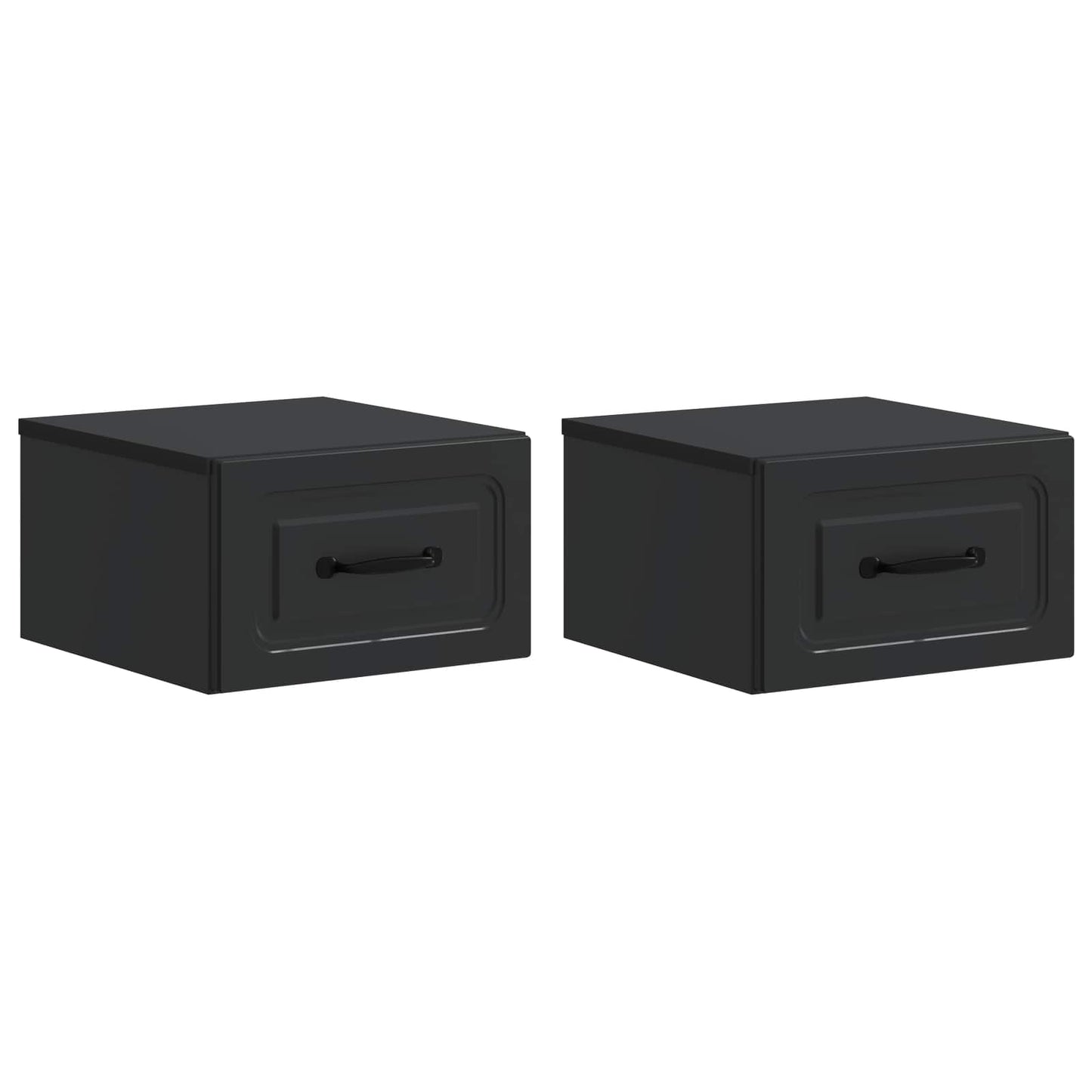 Wandbeugel Bedkast 2 pcs Zwart 34,5 x 33 x 20 cm Bewerkt hout is nu te koop bij PeponiXL, paradijselijk wonen!