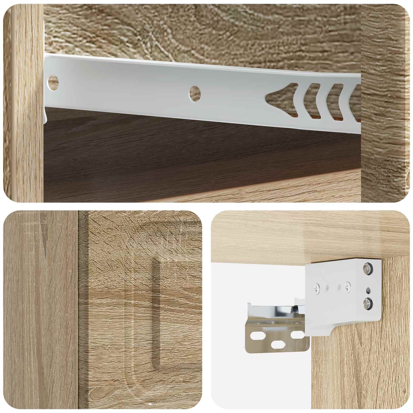 Wandbeugel Bedkast 2 pcs Sonoma Eiken 34,5 x 33 x 20 cm is nu te koop bij PeponiXL, paradijselijk wonen!