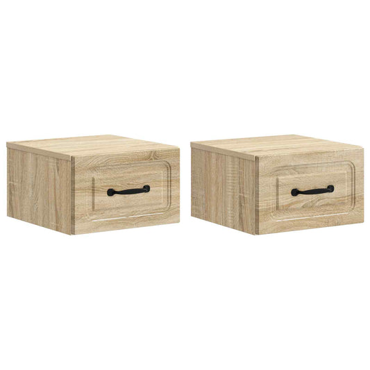 Wandbeugel Bedkast 2 pcs Sonoma Eiken 34,5 x 33 x 20 cm is nu te koop bij PeponiXL, paradijselijk wonen!