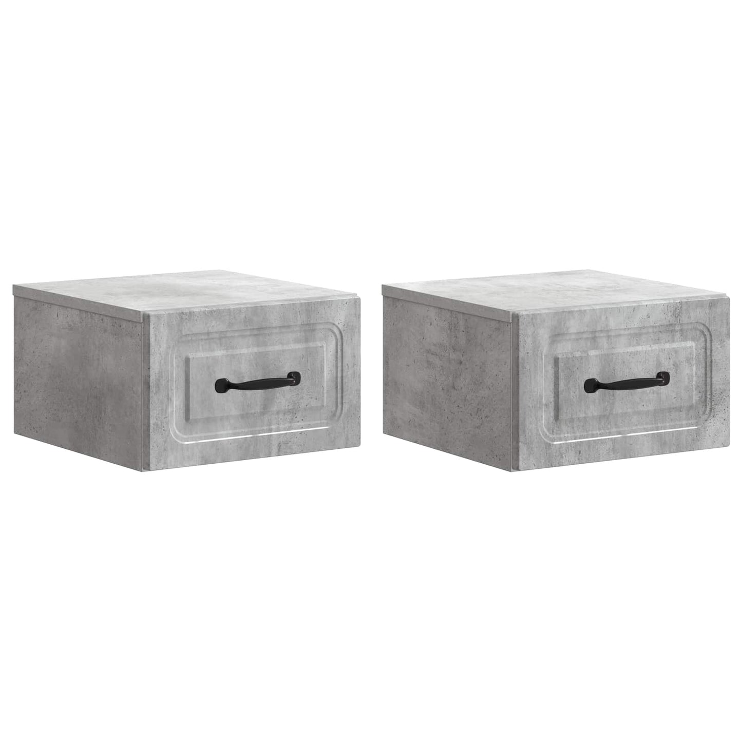Wandbeugel Bedkast met lade 2 pcs Betongrijs 34,5 x 33 x 20 cm is nu te koop bij PeponiXL, paradijselijk wonen!