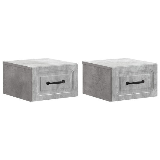 Wandbeugel Bedkast met lade 2 pcs Betongrijs 34,5 x 33 x 20 cm is nu te koop bij PeponiXL, paradijselijk wonen!