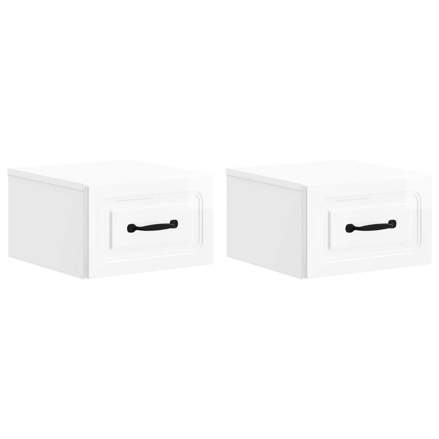 Wandbeugel Bedkast 2 pcs Hoogglans Wit 34,5 x 33 x 20 cm is nu te koop bij PeponiXL, paradijselijk wonen!