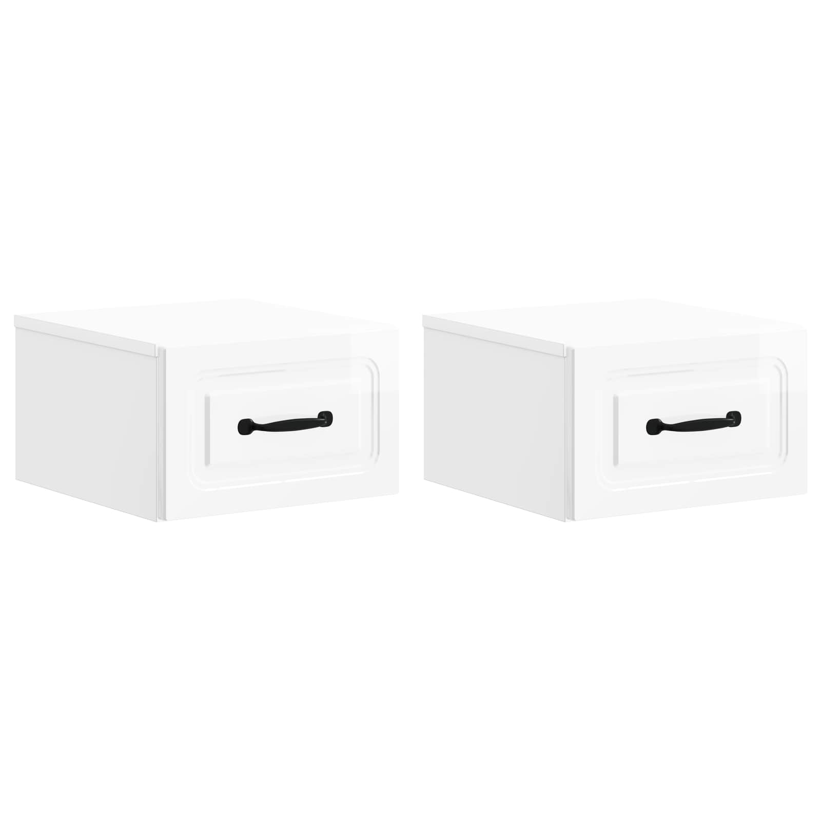 Wandbeugel Bedkast 2 pcs Hoogglans Wit 34,5 x 33 x 20 cm is nu te koop bij PeponiXL, paradijselijk wonen!