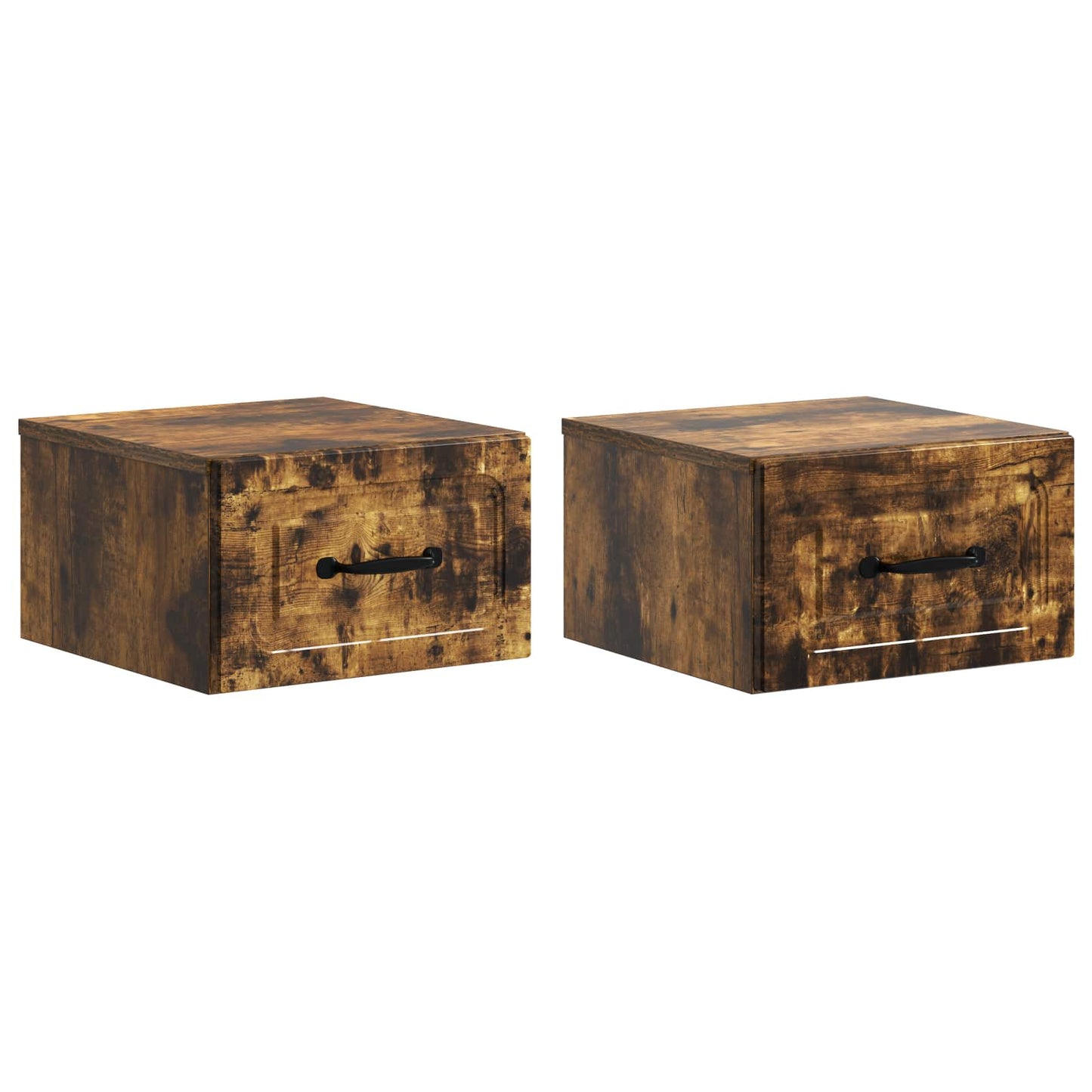 Wandbeugel Bedkast 2 pcs Gerookt eiken 34,5 x 33 x 20 cm is nu te koop bij PeponiXL, paradijselijk wonen!