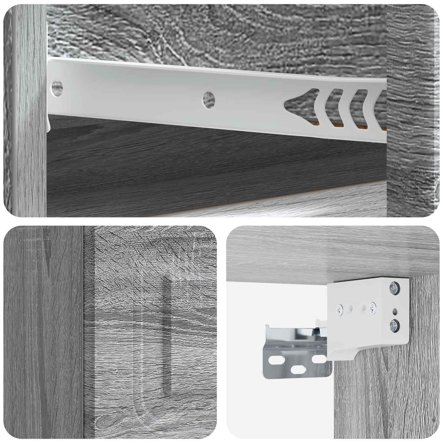Wandbeugel Bedkast Grijs sonoma 34,5 x 33 x 20 cm Bewerkt hout is nu te koop bij PeponiXL, paradijselijk wonen!
