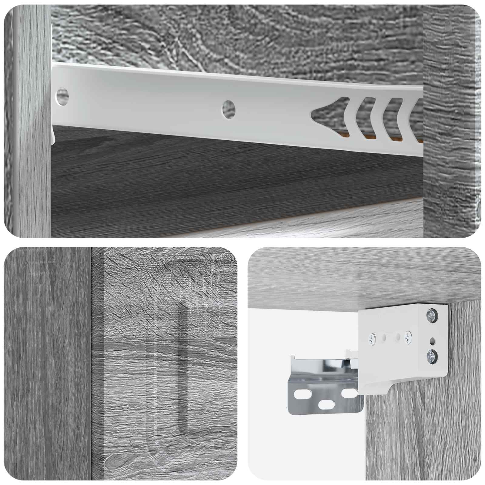 Wandbeugel Bedkast 2 pcs Grijs sonoma 34,5 x 33 x 20 cm is nu te koop bij PeponiXL, paradijselijk wonen!