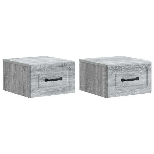 Wandbeugel Bedkast 2 pcs Grijs sonoma 34,5 x 33 x 20 cm is nu te koop bij PeponiXL, paradijselijk wonen!