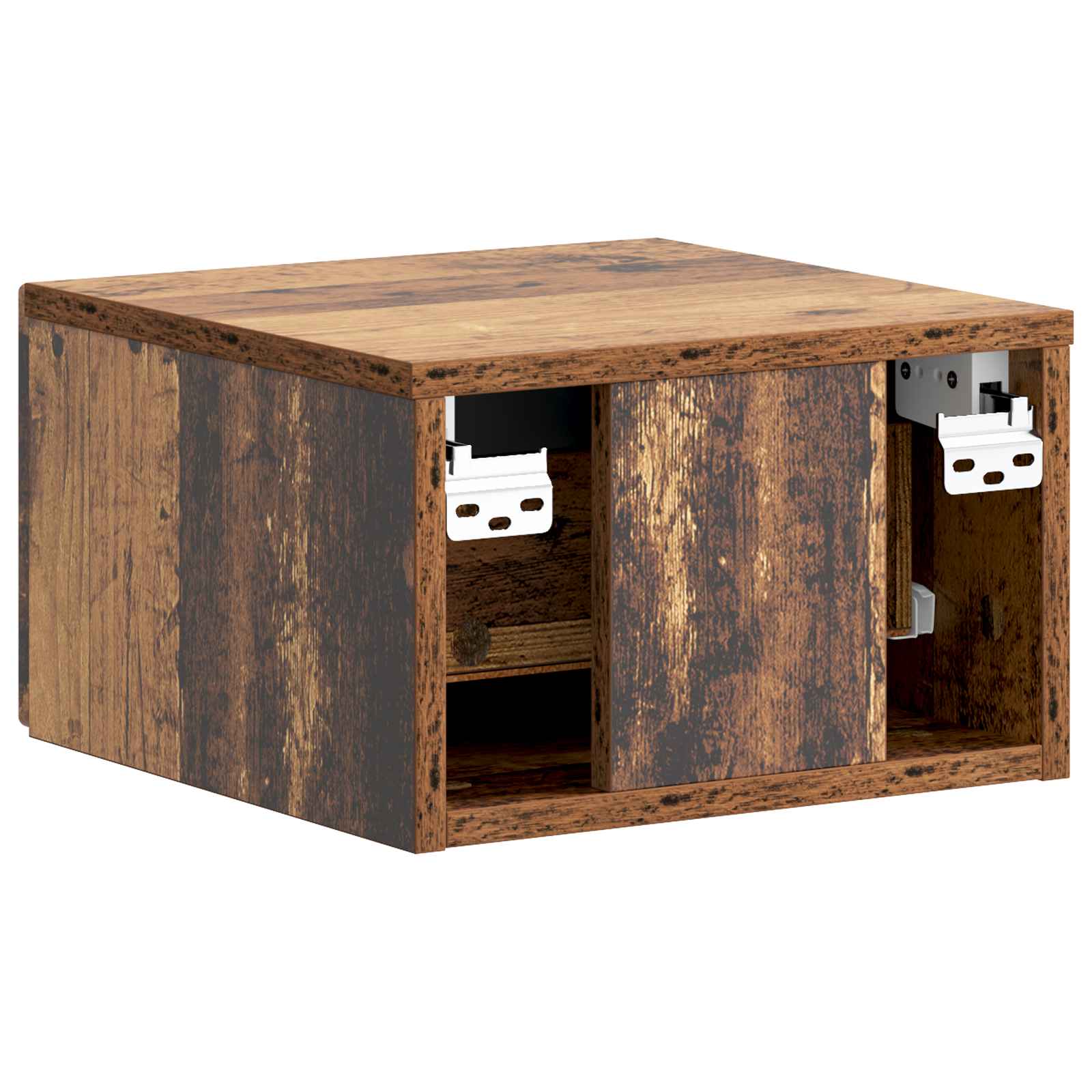 Wandbeugel Bedkast met lade 2 pcs Oud hout 34,5 x 33 x 20 cm is nu te koop bij PeponiXL, paradijselijk wonen!