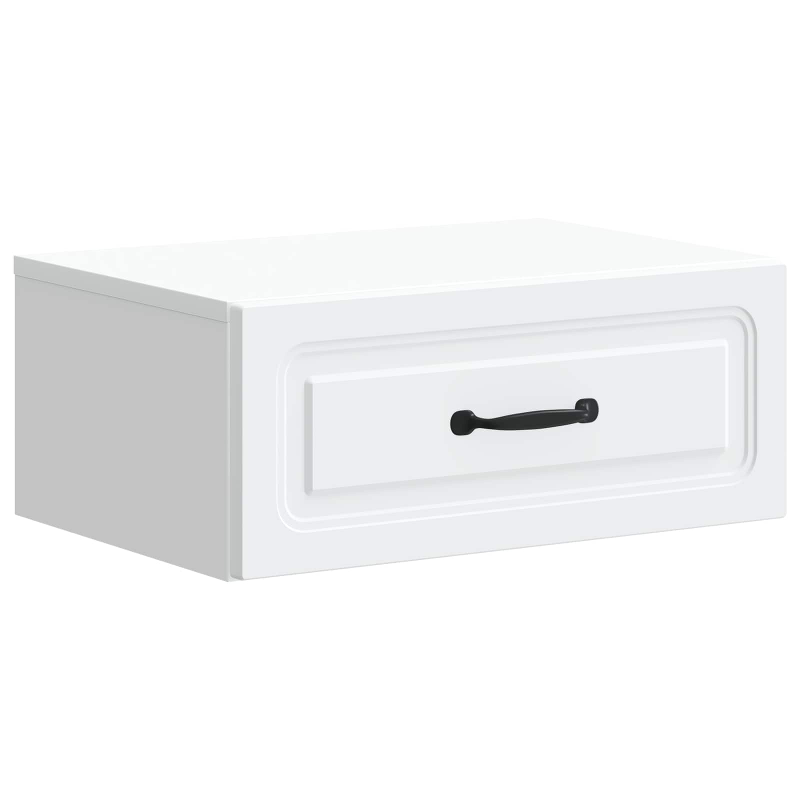 Wandbeugel Bedkast met lade Wit 49 x 34,5 x 20 cm Bewerkt hout is nu te koop bij PeponiXL, paradijselijk wonen!