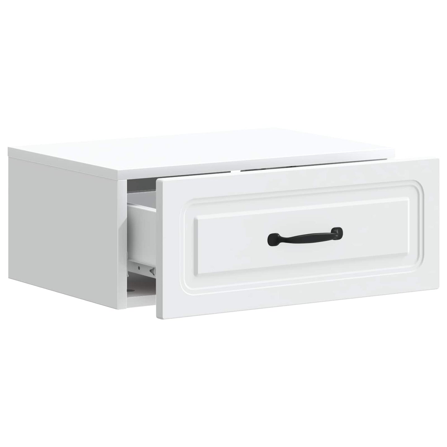 Wandbeugel Bedkast met lade Wit 49 x 34,5 x 20 cm Bewerkt hout is nu te koop bij PeponiXL, paradijselijk wonen!