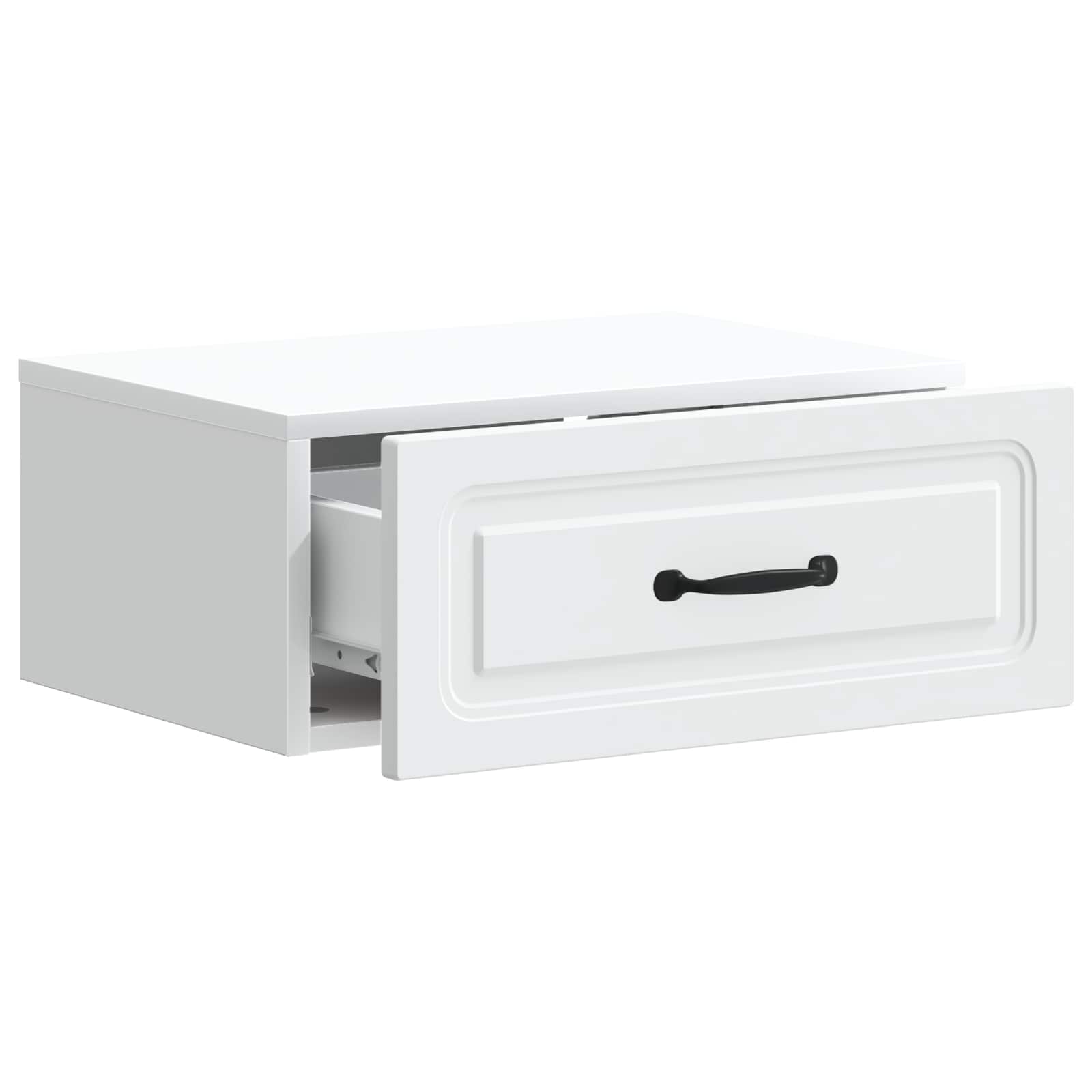 Wandbeugel Bedkast met lade Wit 49 x 34,5 x 20 cm Bewerkt hout is nu te koop bij PeponiXL, paradijselijk wonen!