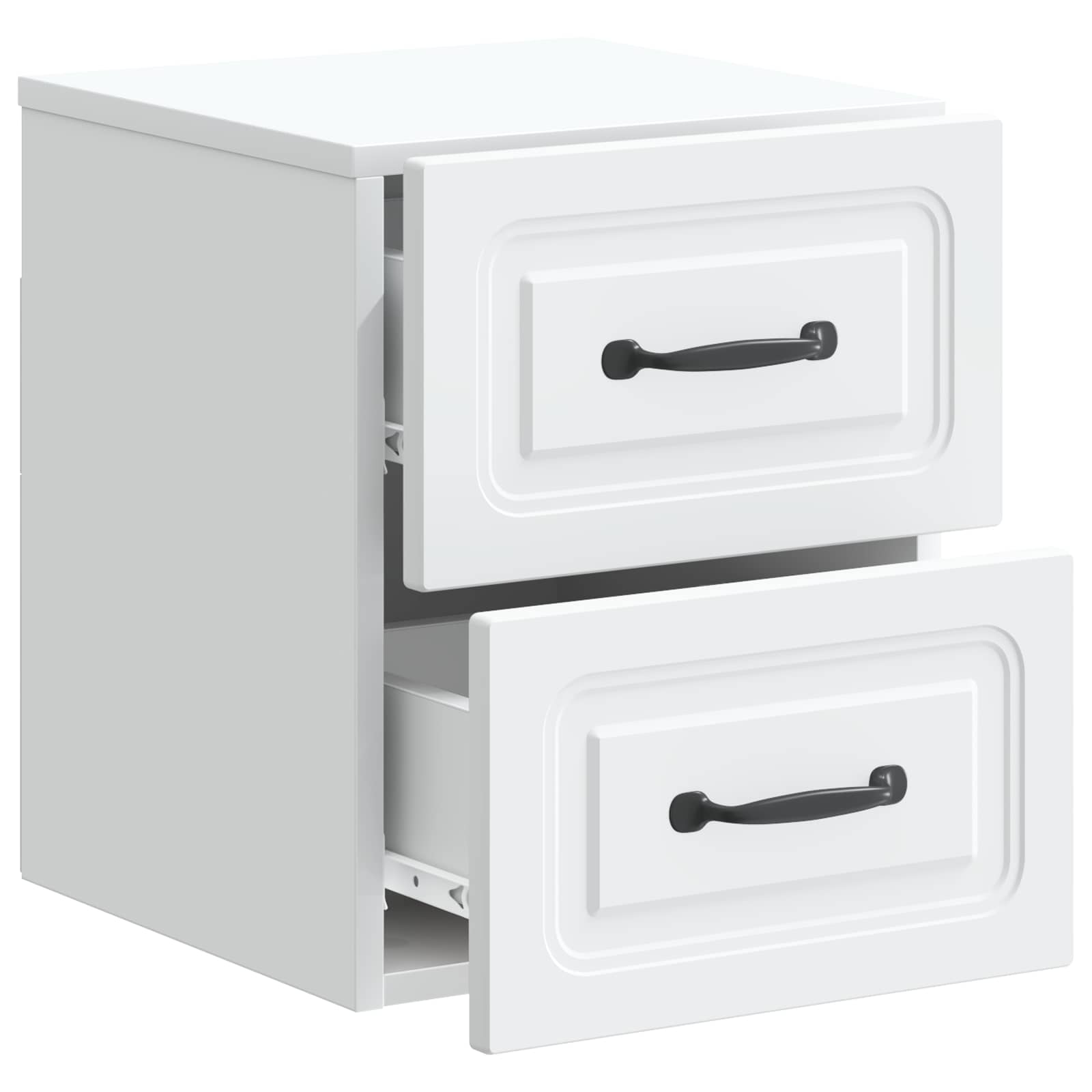 Wandbeugel Bedkast met lade Wit 34,5 x 33 x 40 cm Bewerkt hout is nu te koop bij PeponiXL, paradijselijk wonen!