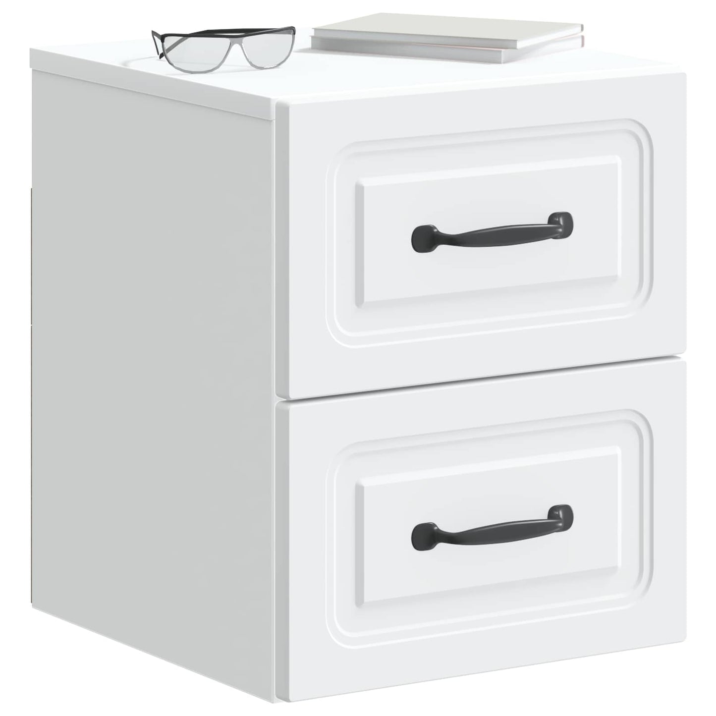 Wandbeugel Bedkast met lade Wit 34,5 x 33 x 40 cm Bewerkt hout is nu te koop bij PeponiXL, paradijselijk wonen!