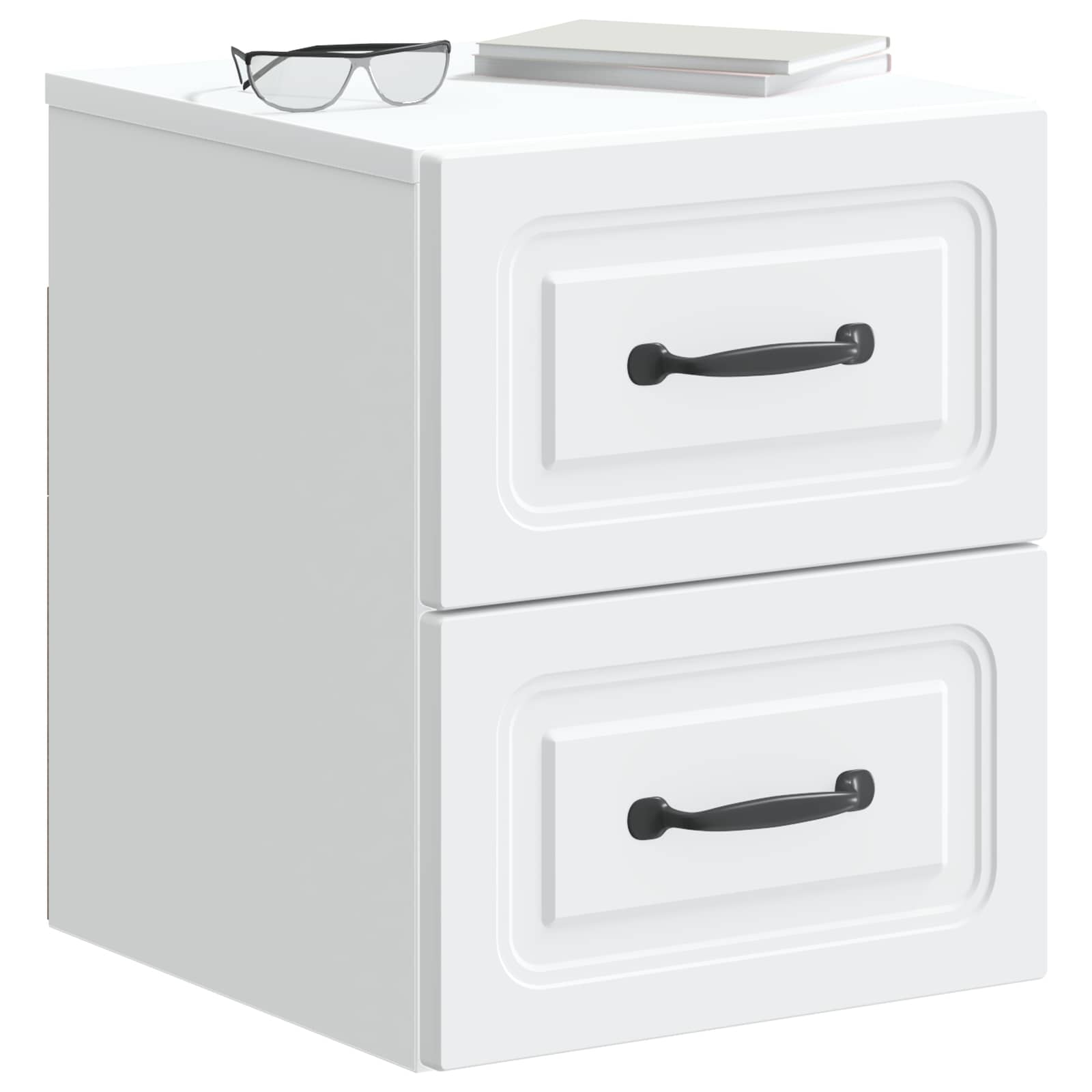 Wandbeugel Bedkast met lade Wit 34,5 x 33 x 40 cm Bewerkt hout is nu te koop bij PeponiXL, paradijselijk wonen!